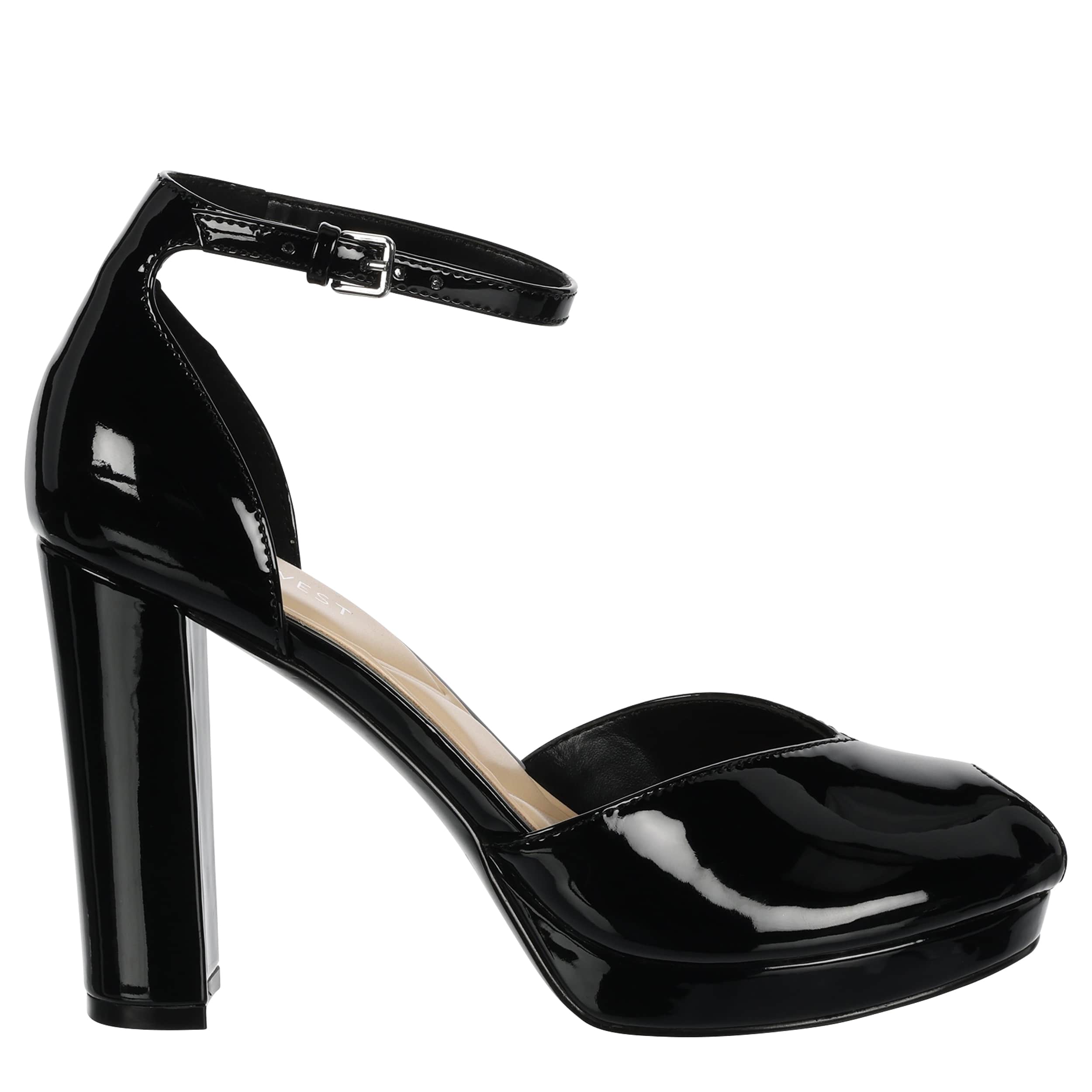 NINE WEST-WOMENS EARNA3 PLATFORM SANDAL-BLACK & 