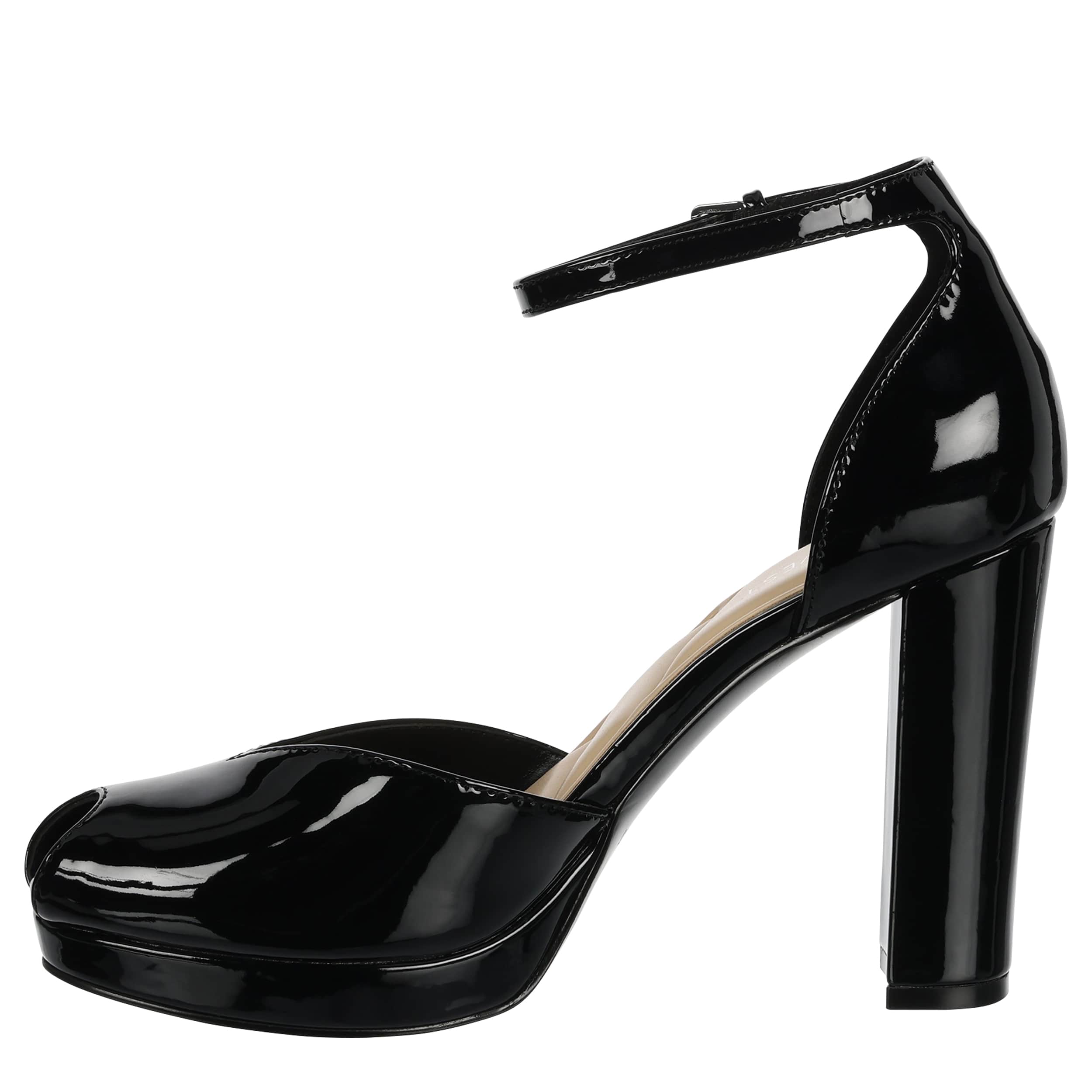NINE WEST-WOMENS EARNA3 PLATFORM SANDAL-BLACK & 