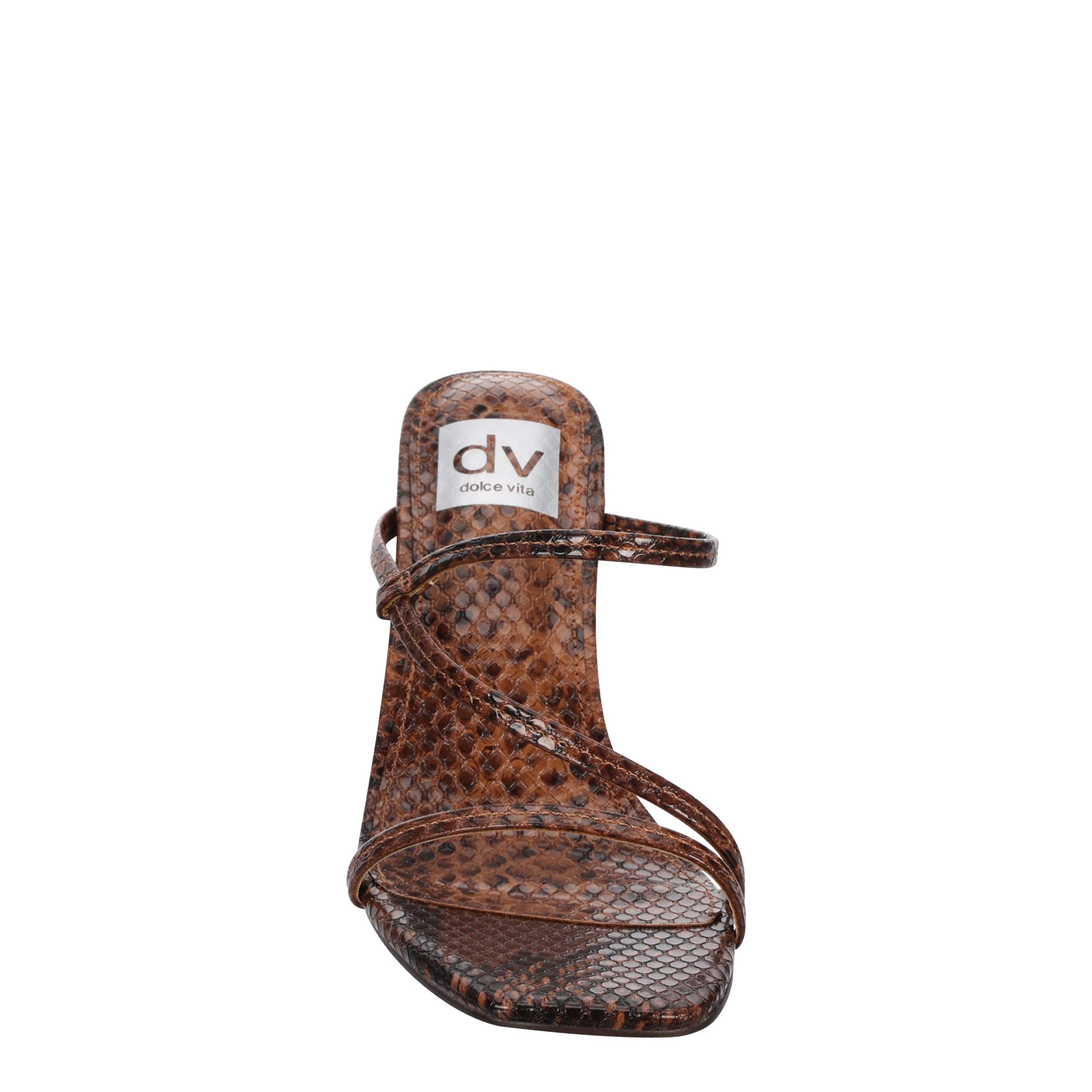 DV BY DOLCE VITA-WOMENS STARLIT SLIDE SANDAL-SNAKE & BROWN