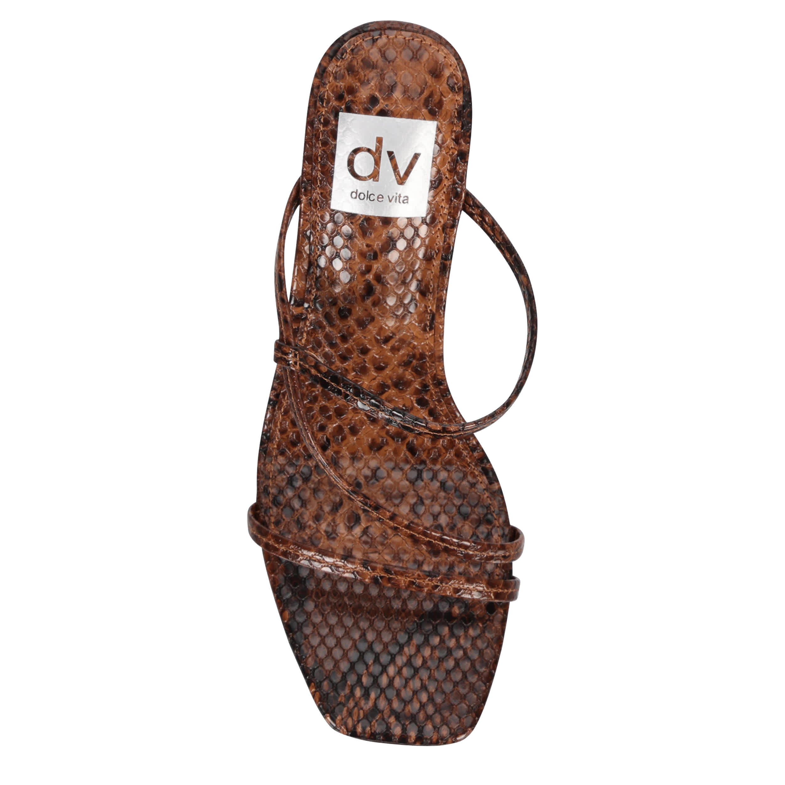 DV BY DOLCE VITA-WOMENS STARLIT SLIDE SANDAL-SNAKE & BROWN