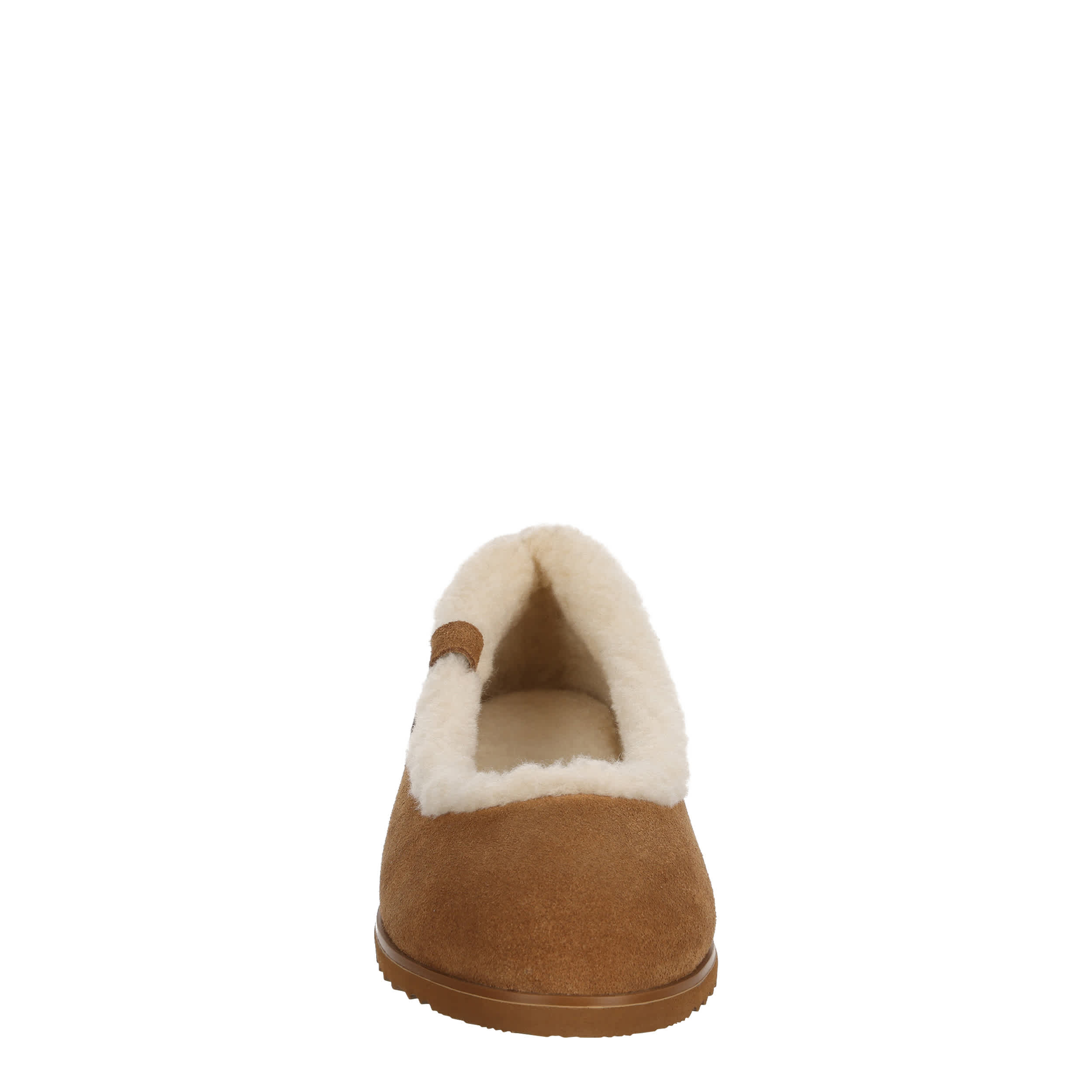 BEARPAW-WOMENS DELPHI FLAT SLIPPER-DARK TAN & 