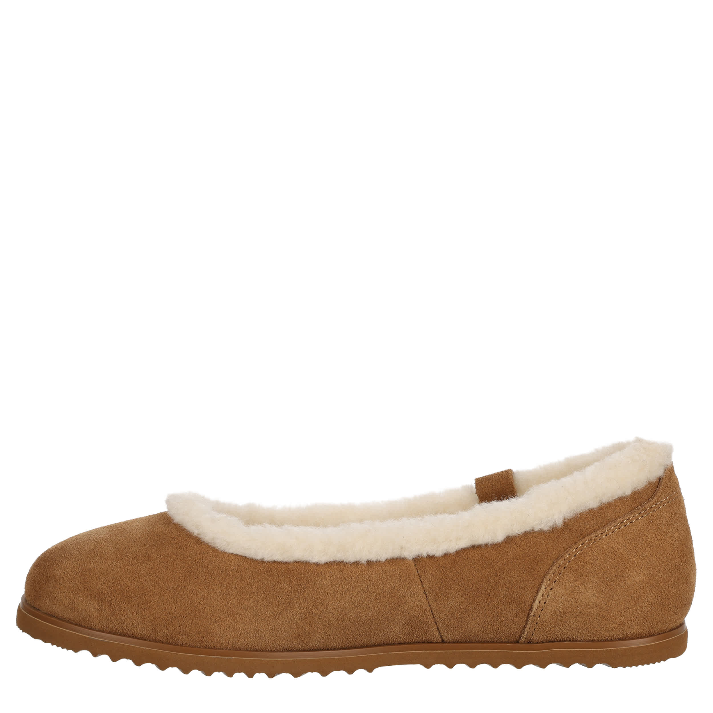 BEARPAW-WOMENS DELPHI FLAT SLIPPER-DARK TAN & 