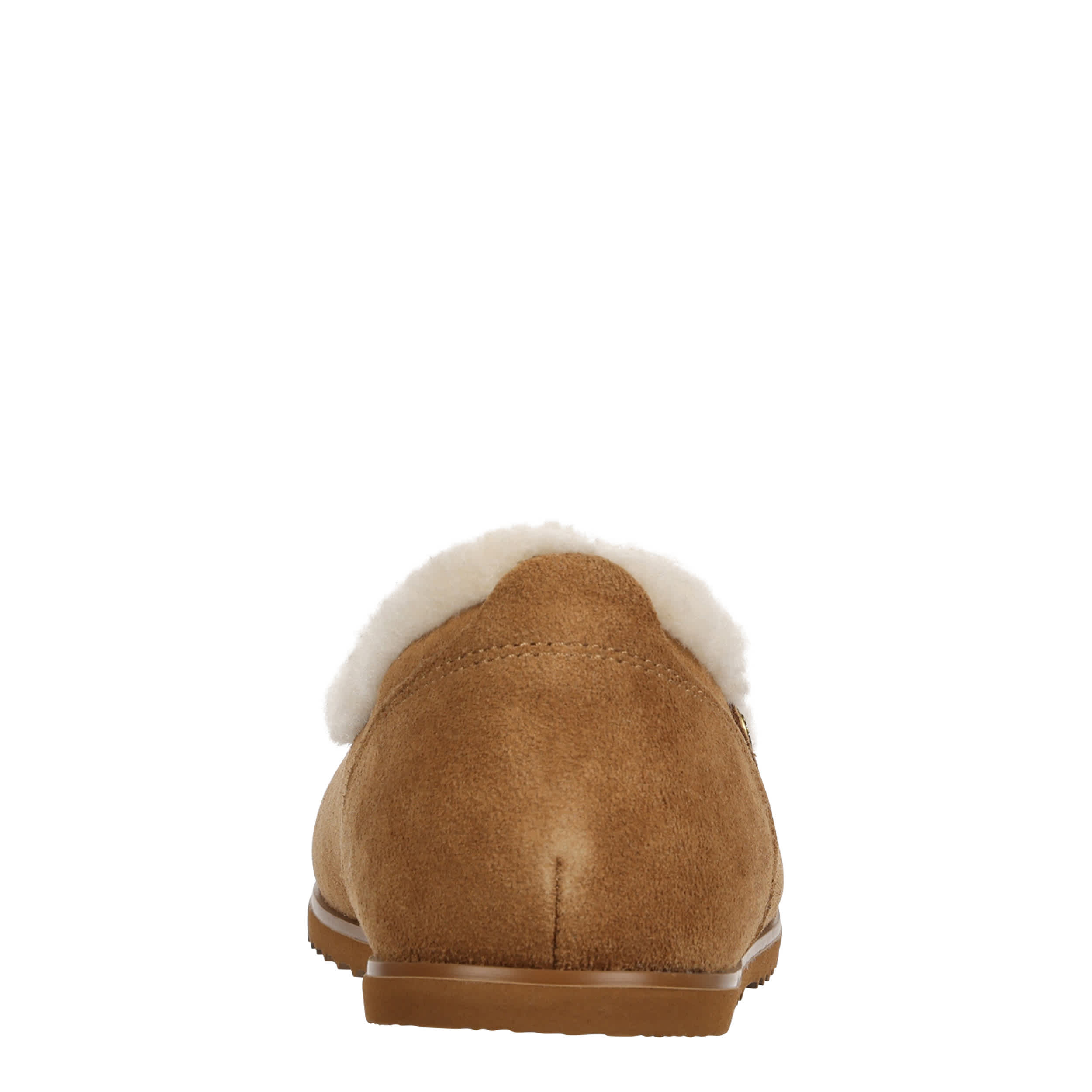 BEARPAW-WOMENS DELPHI FLAT SLIPPER-DARK TAN & 