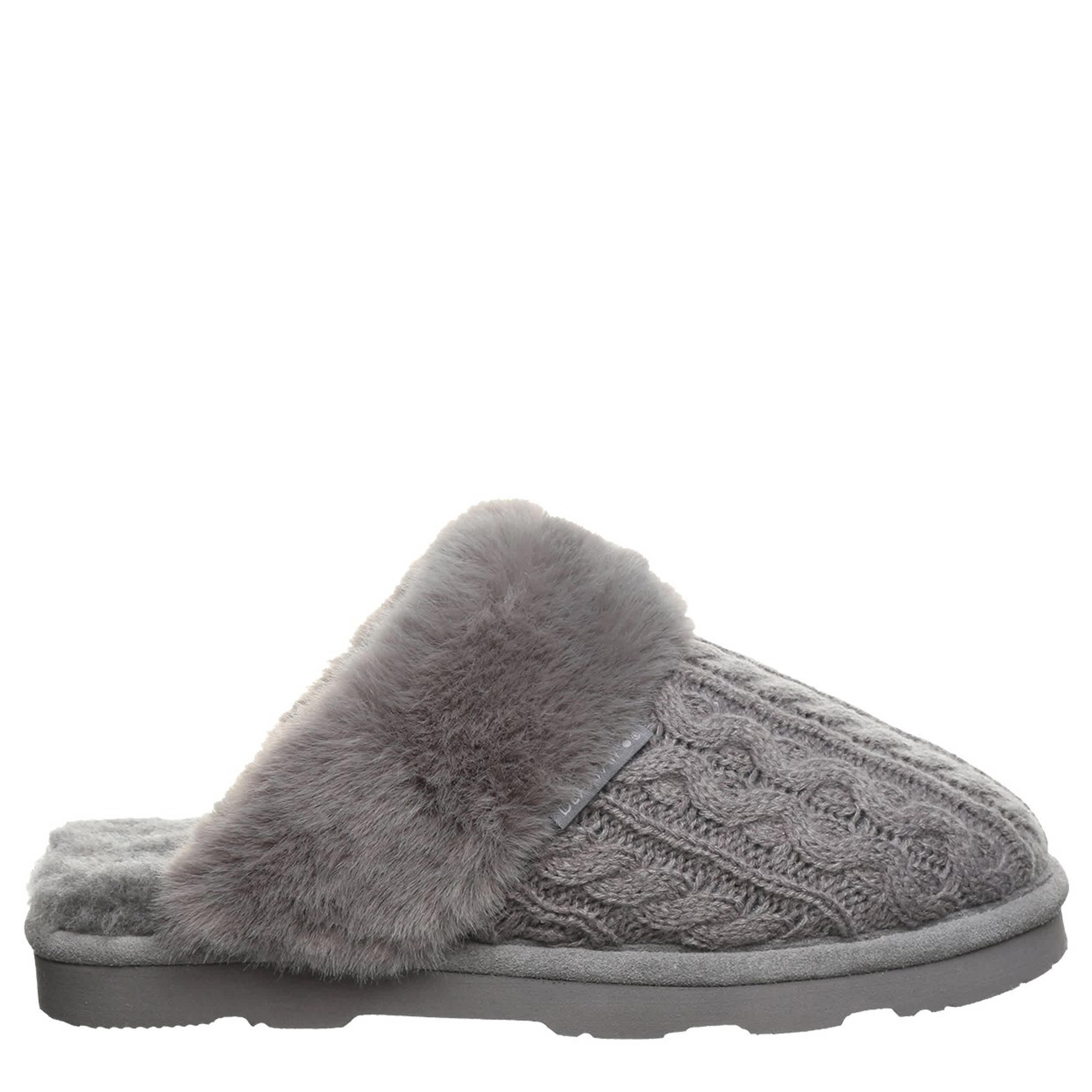 BEARPAW-WOMENS RUMIE SLIPPER-GREY & 