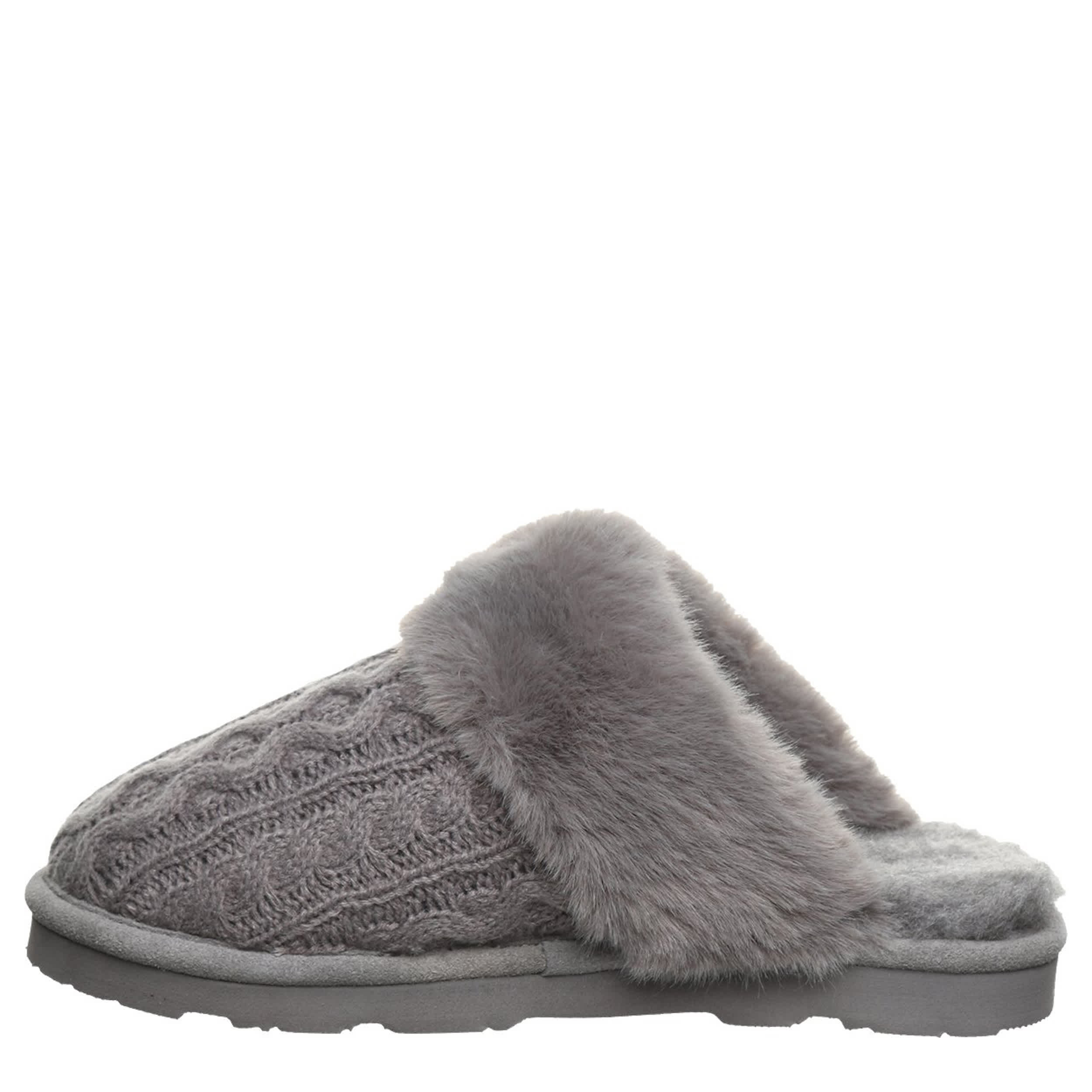 BEARPAW-WOMENS RUMIE SLIPPER-GREY & 
