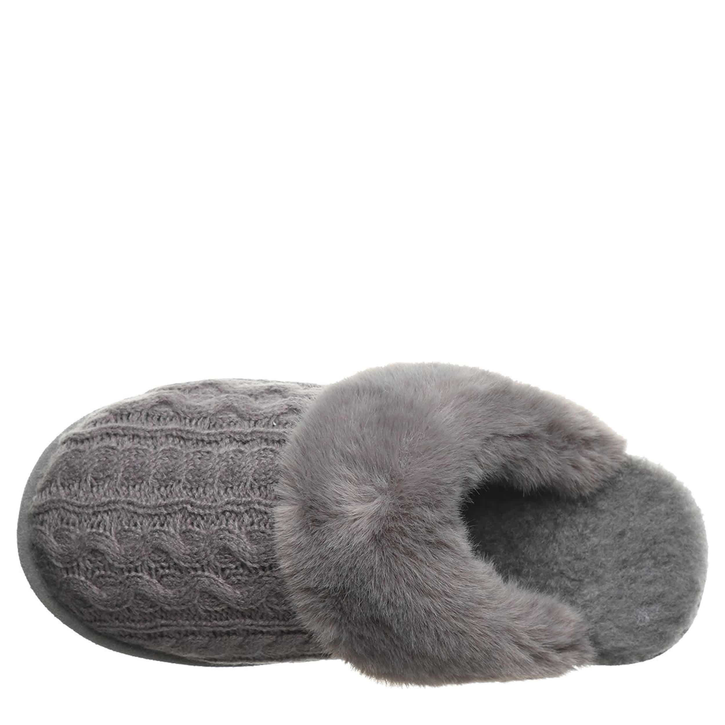 BEARPAW-WOMENS RUMIE SLIPPER-GREY & 