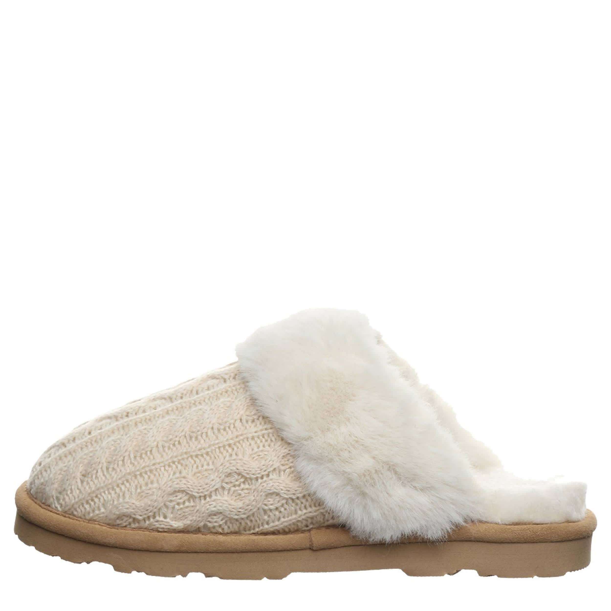 BEARPAW-WOMENS RUMIE SLIPPER-OFF WHITE & 