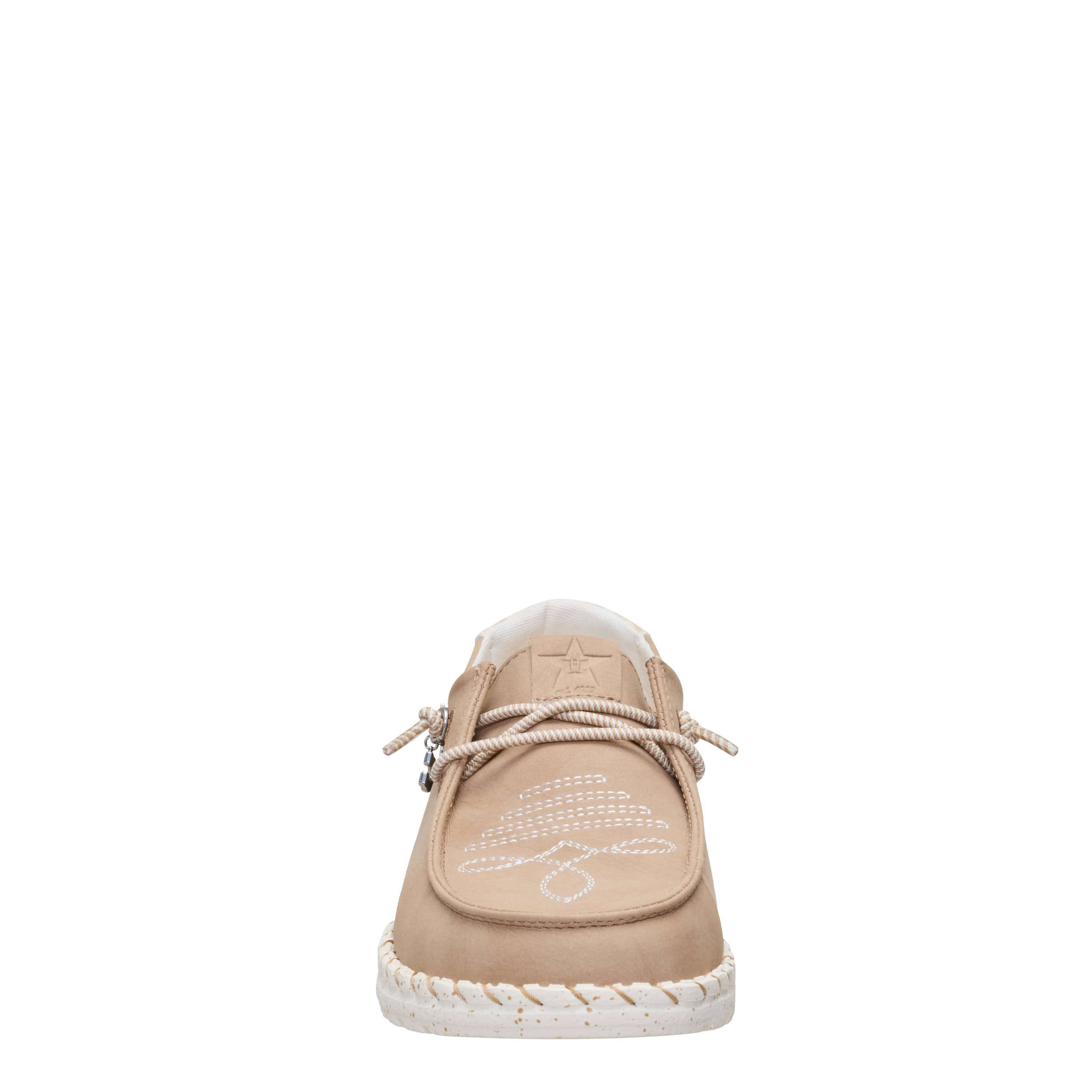 HEYDUDE-WOMENS WENDY HOUSTON RODEO 3 SLIP ON SNEAKER-TAN & MULTICOLOR