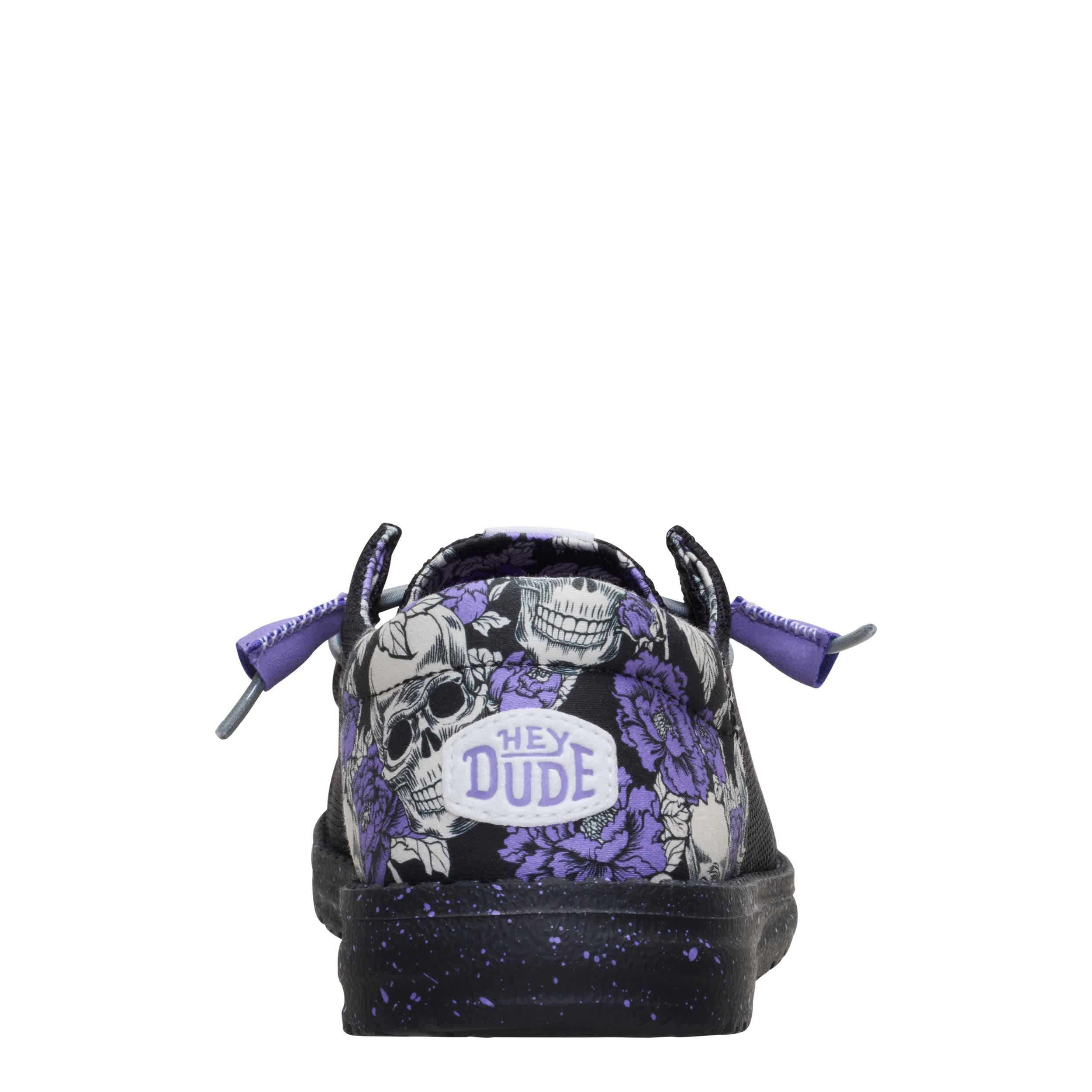 HEYDUDE-WOMENS WENDY FUNK ROSE SLIP ON SNEAKER-BLACK & PURPLE