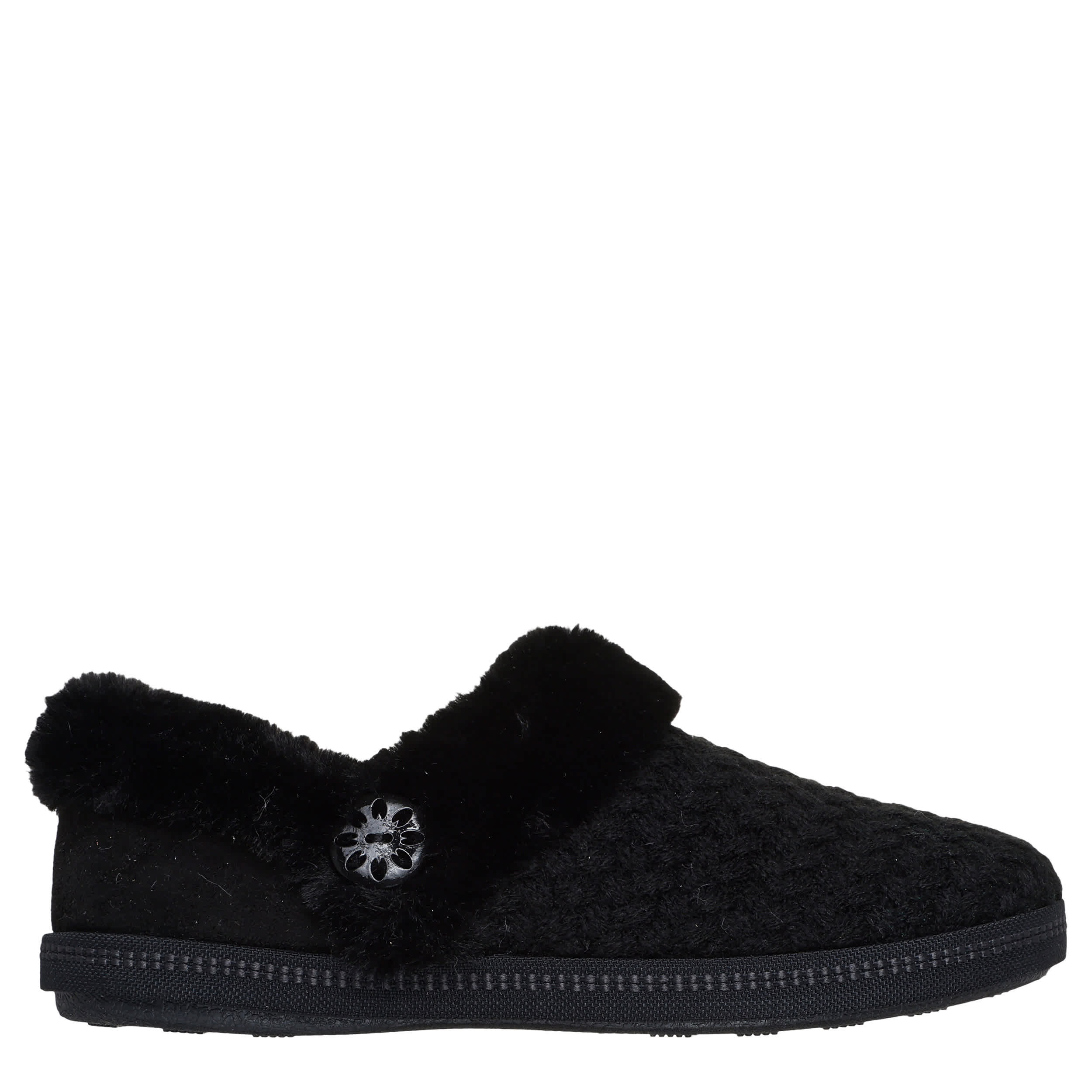 SKECHERS-WOMENS COZY CAMPFIRE FROSTY PRIMISE SLIPPER-BLACK & 