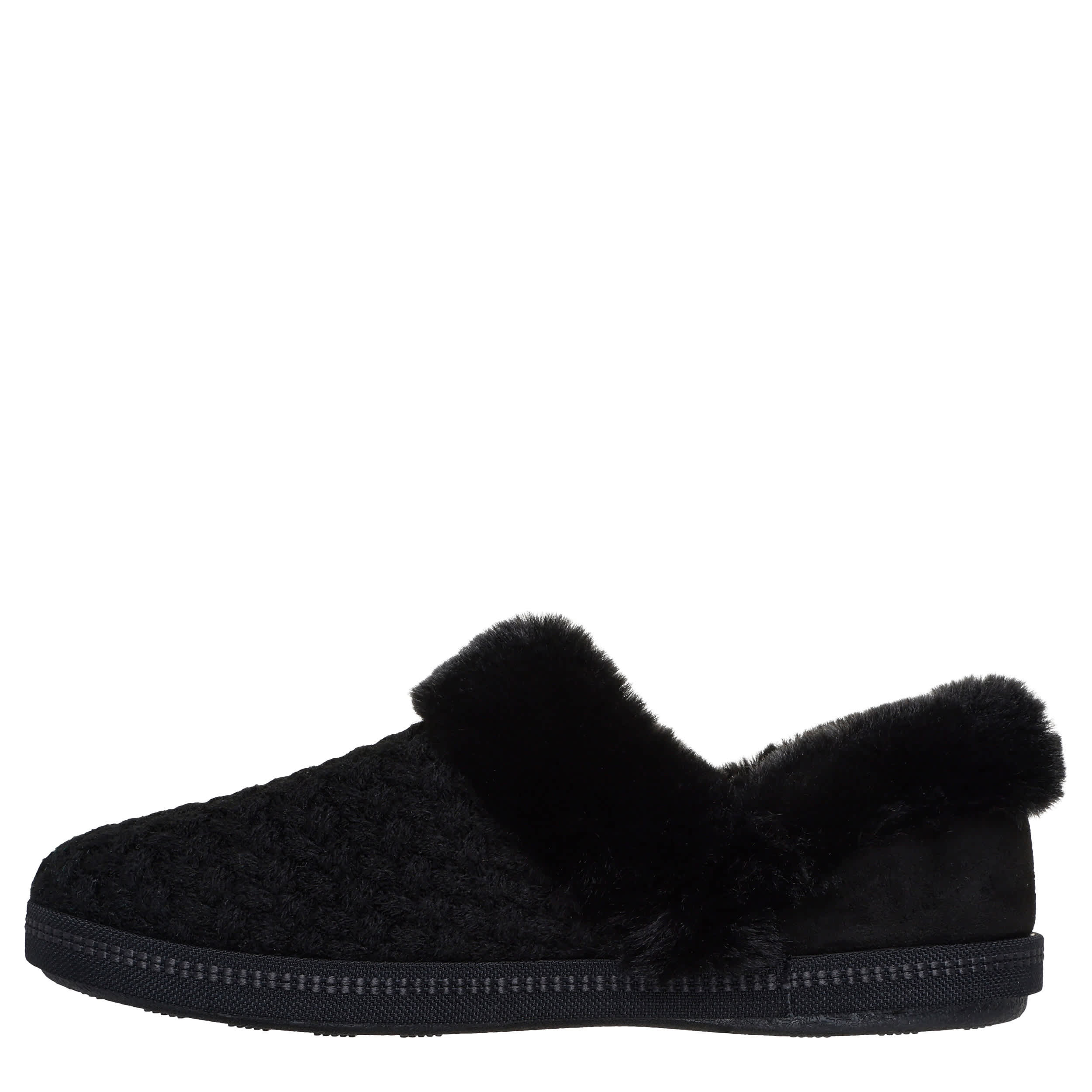 SKECHERS-WOMENS COZY CAMPFIRE FROSTY PRIMISE SLIPPER-BLACK & 