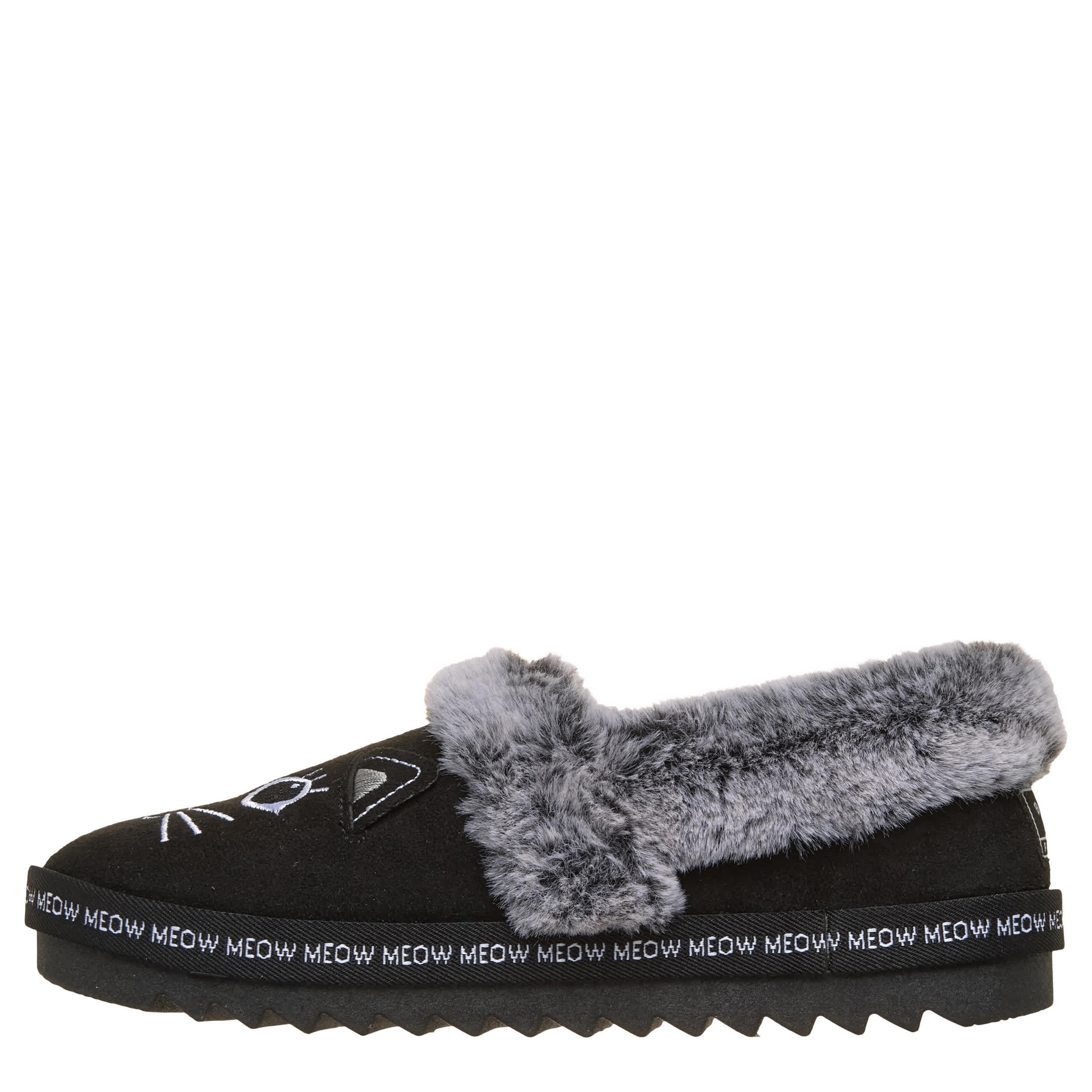 SKECHERS-WOMENS COZY KISS SLIPPER-BLACK & 
