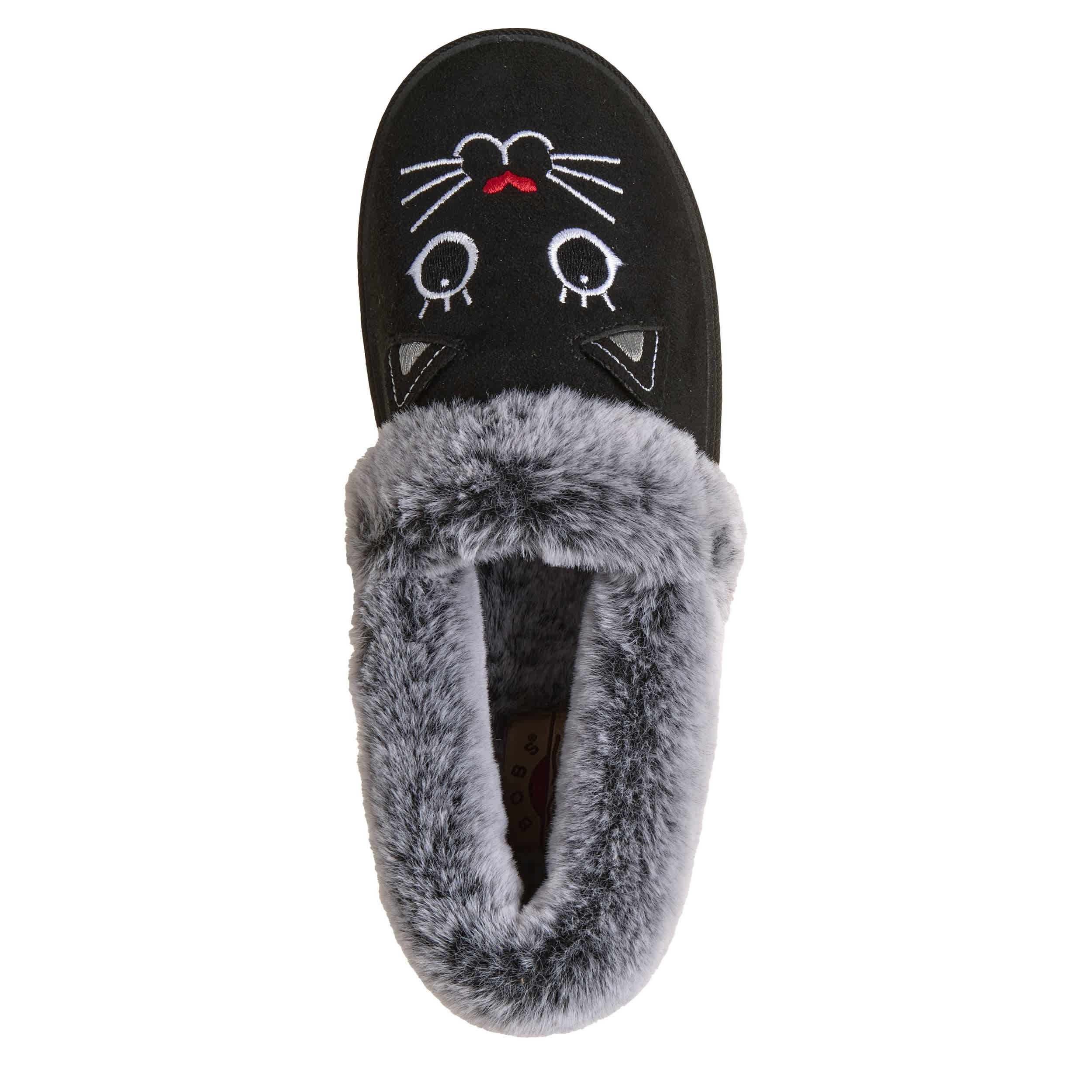 SKECHERS-WOMENS COZY KISS SLIPPER-BLACK & 