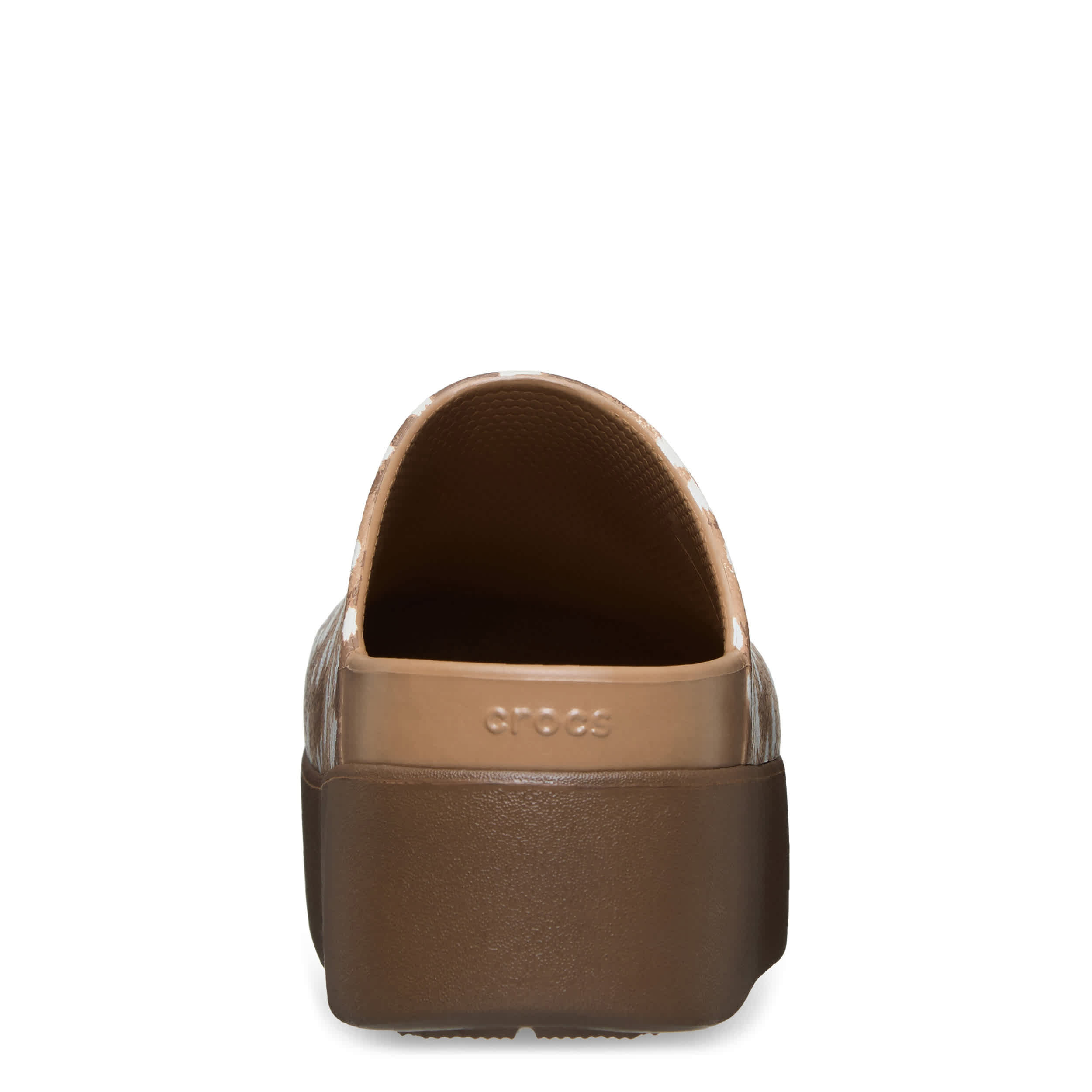 CROCS-WOMENS DYLAN PLATFORM CLOG-BROWN & ANIMAL