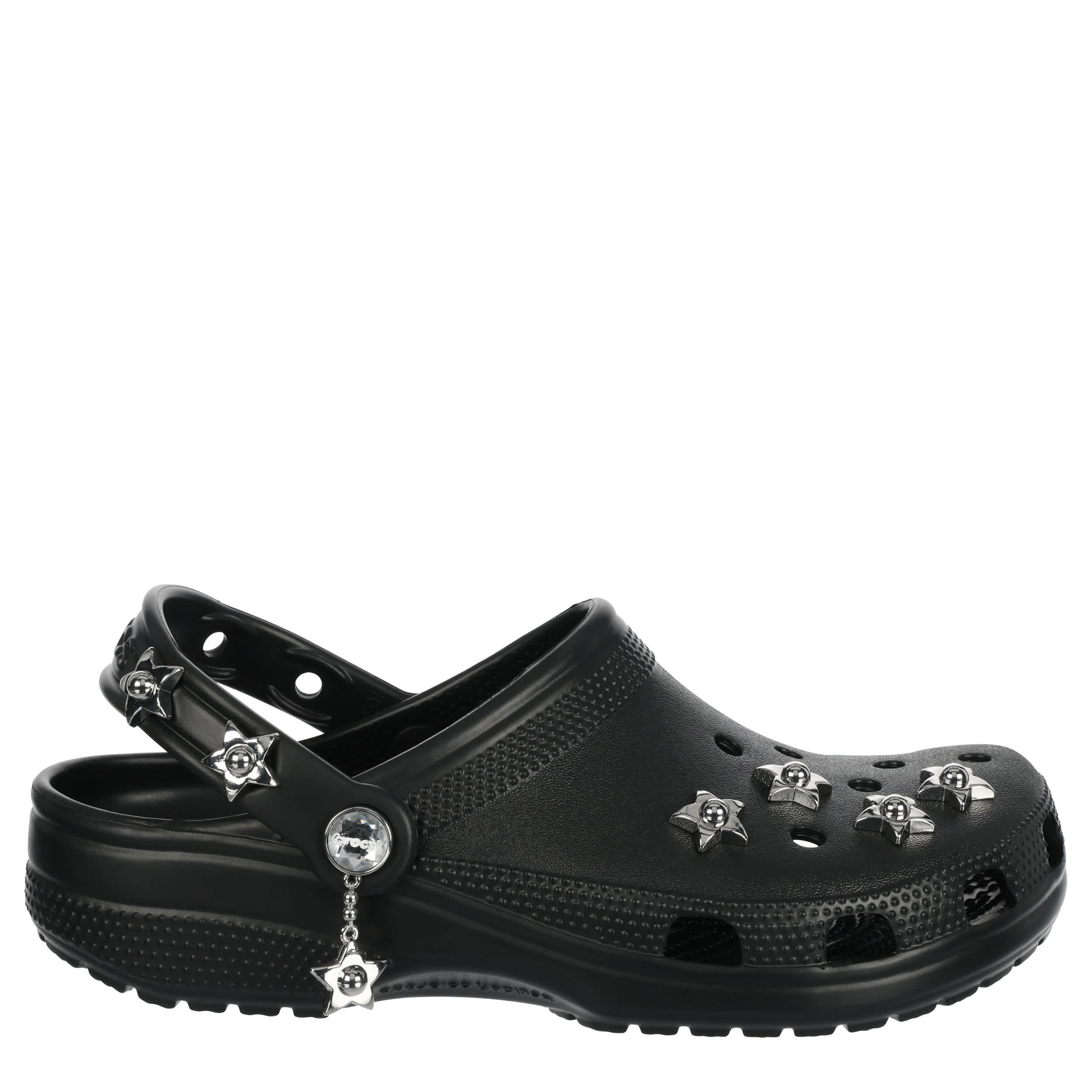 CROCS-WOMENS CLASSIC METAL MINIS CLOG-BLACK & SILVER
