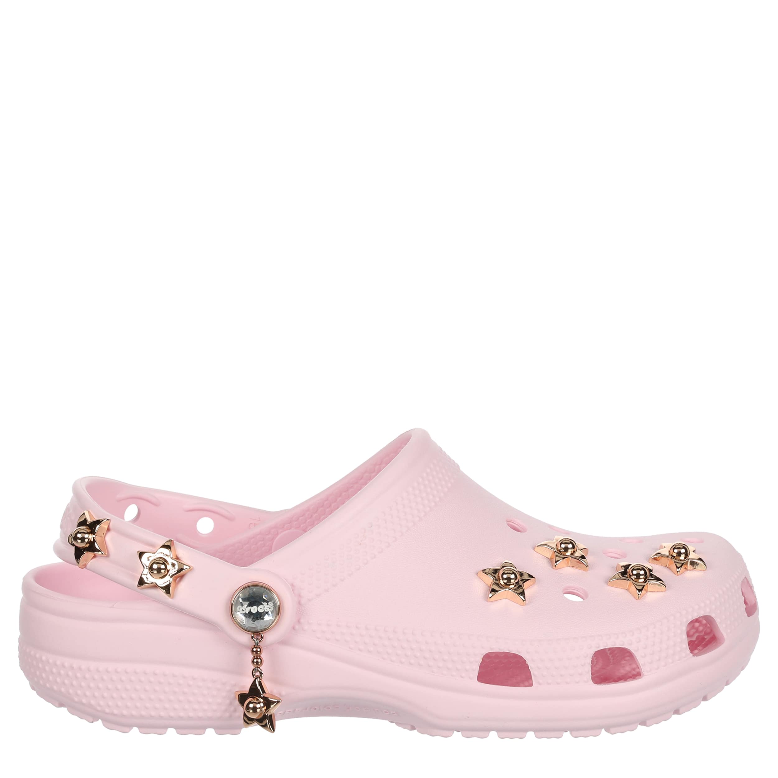 CROCS-WOMENS CLASSIC METAL MINIS CLOG-PINK & GOLD