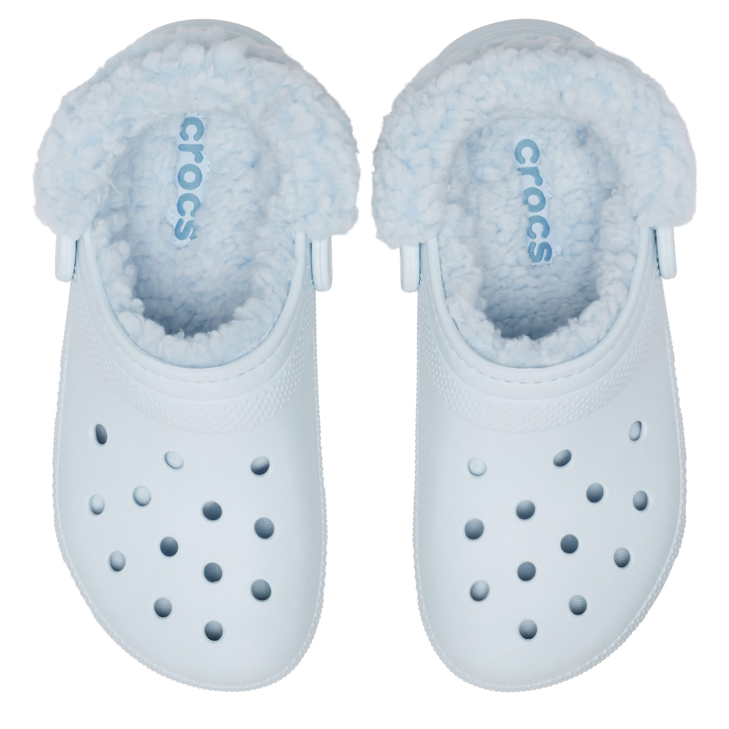 CROCS-WOMENS CLASSIC FLEECE LINED CLOG-LIGHT BLUE & LIGHT BLUE