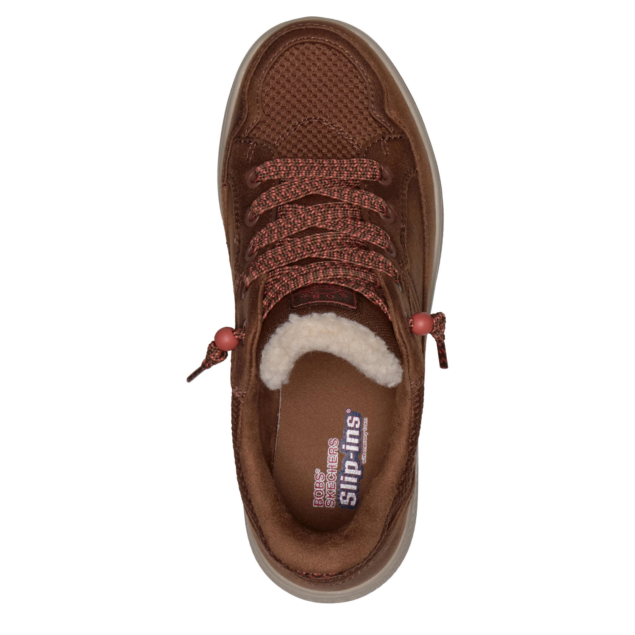 SKECHERS-WOMENS SLIP-INS SKIP CUTE WAVE SLIP ON SNEAKER-BROWN & 