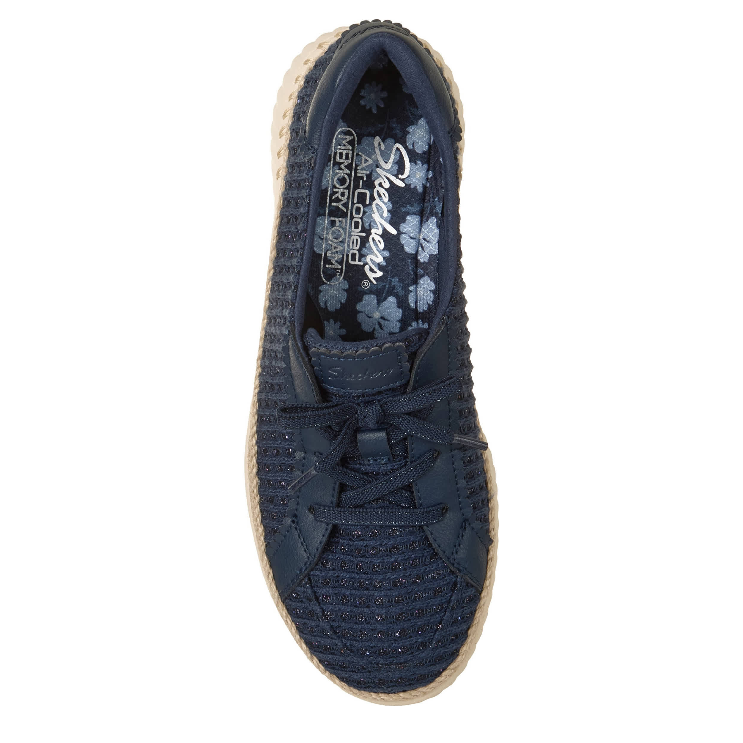 SKECHERS-WOMENS VENTURA BLVD SNEAKER-NAVY & TAN