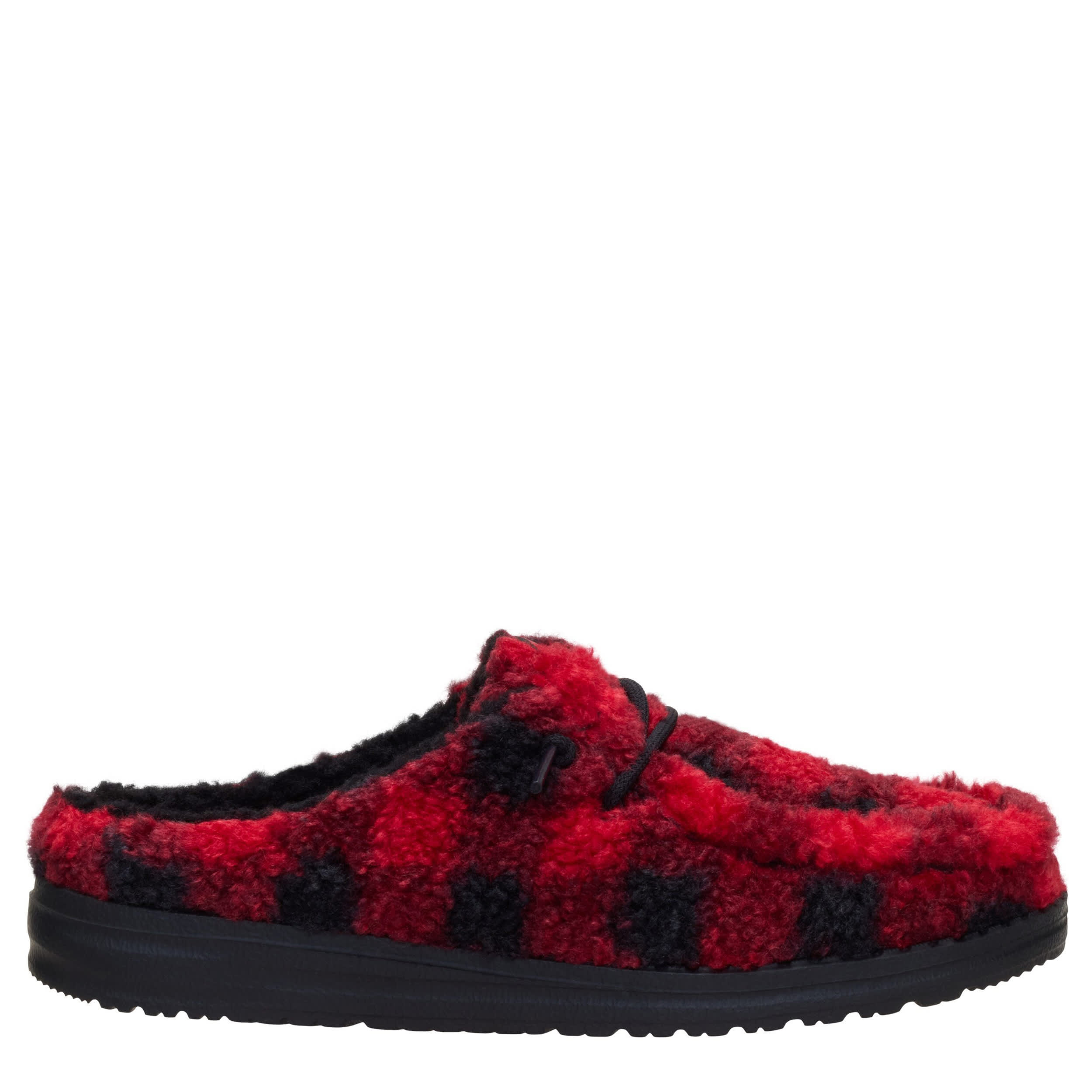 HEYDUDE-WOMENS WENDY SLIPPER-RED & BLACK