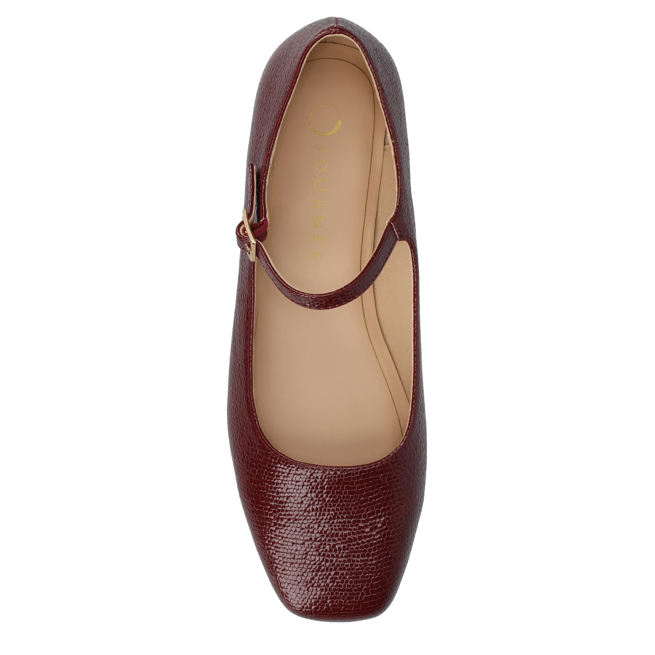 JOURNEE COLLECTION-WOMENS CARRIE FLAT-BURGUNDY & 