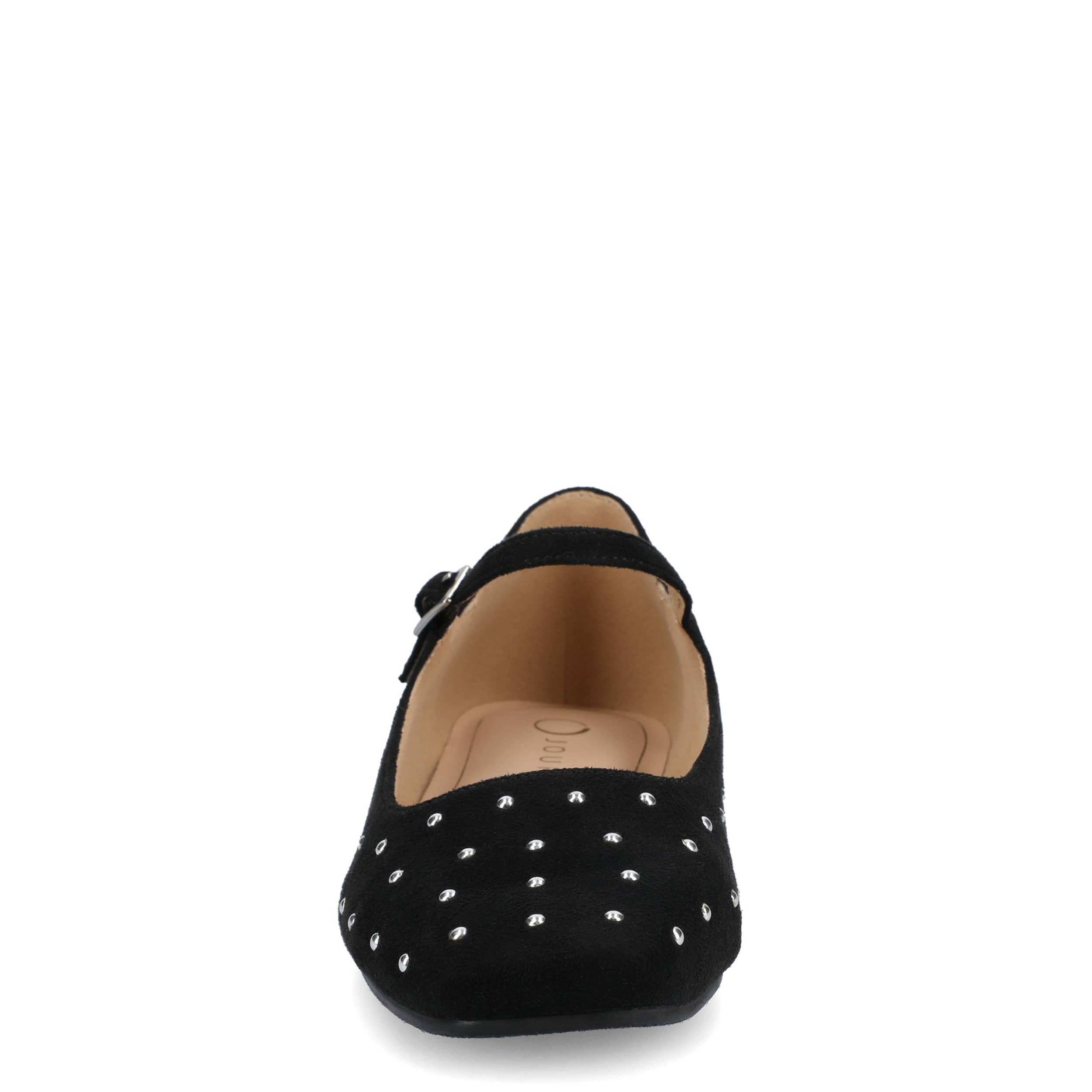 JOURNEE COLLECTION-WOMENS CARRIE FLAT-BLACK & MED METALLIC