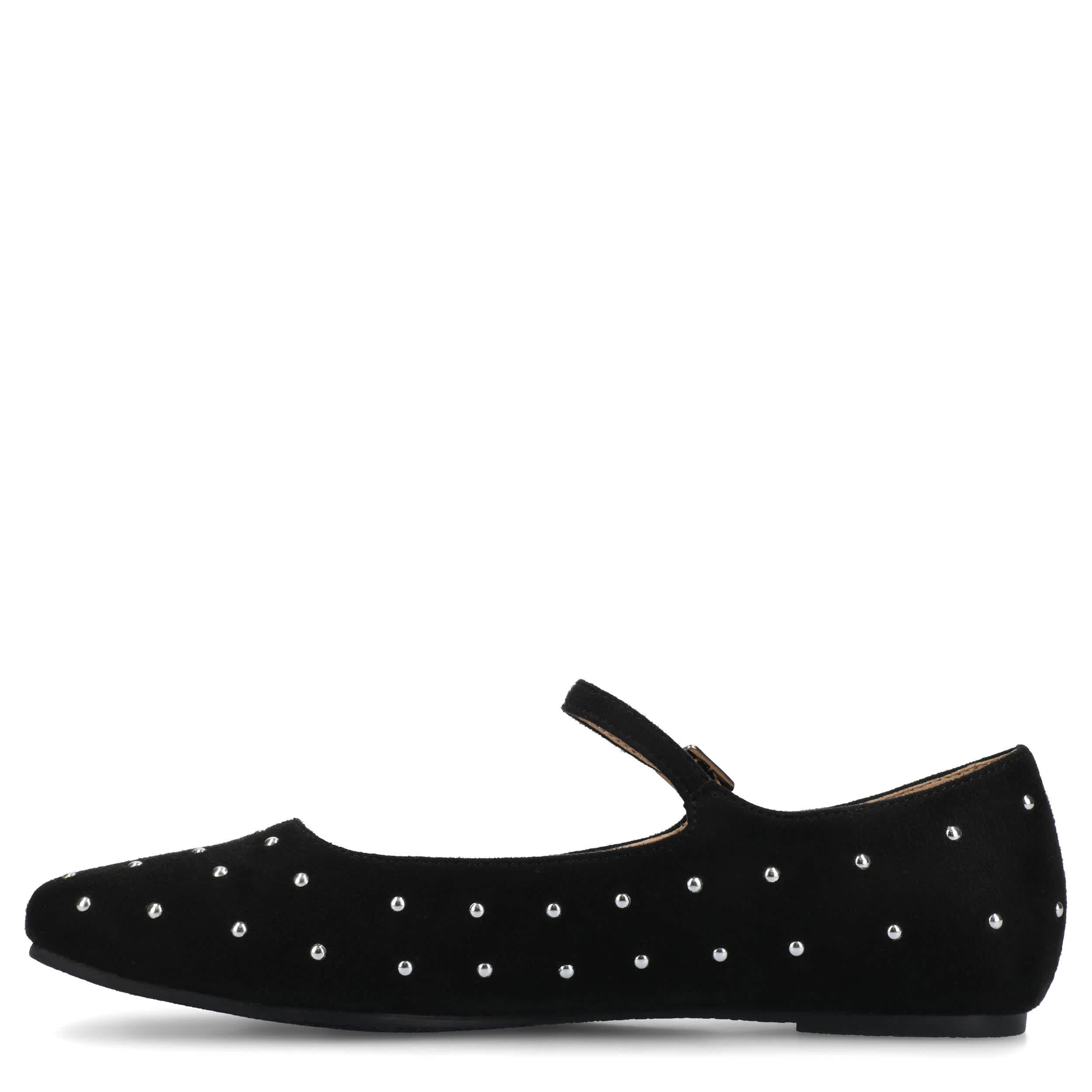 JOURNEE COLLECTION-WOMENS CARRIE FLAT-BLACK & MED METALLIC