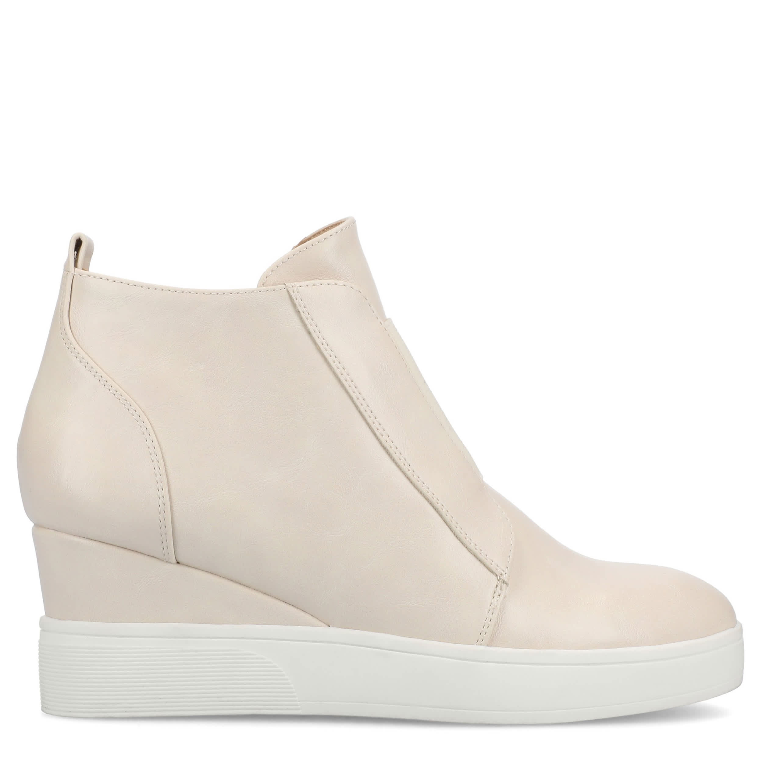 JOURNEE COLLECTION-WOMENS CLARA WEDGE SNEAKER-BEIGE & 