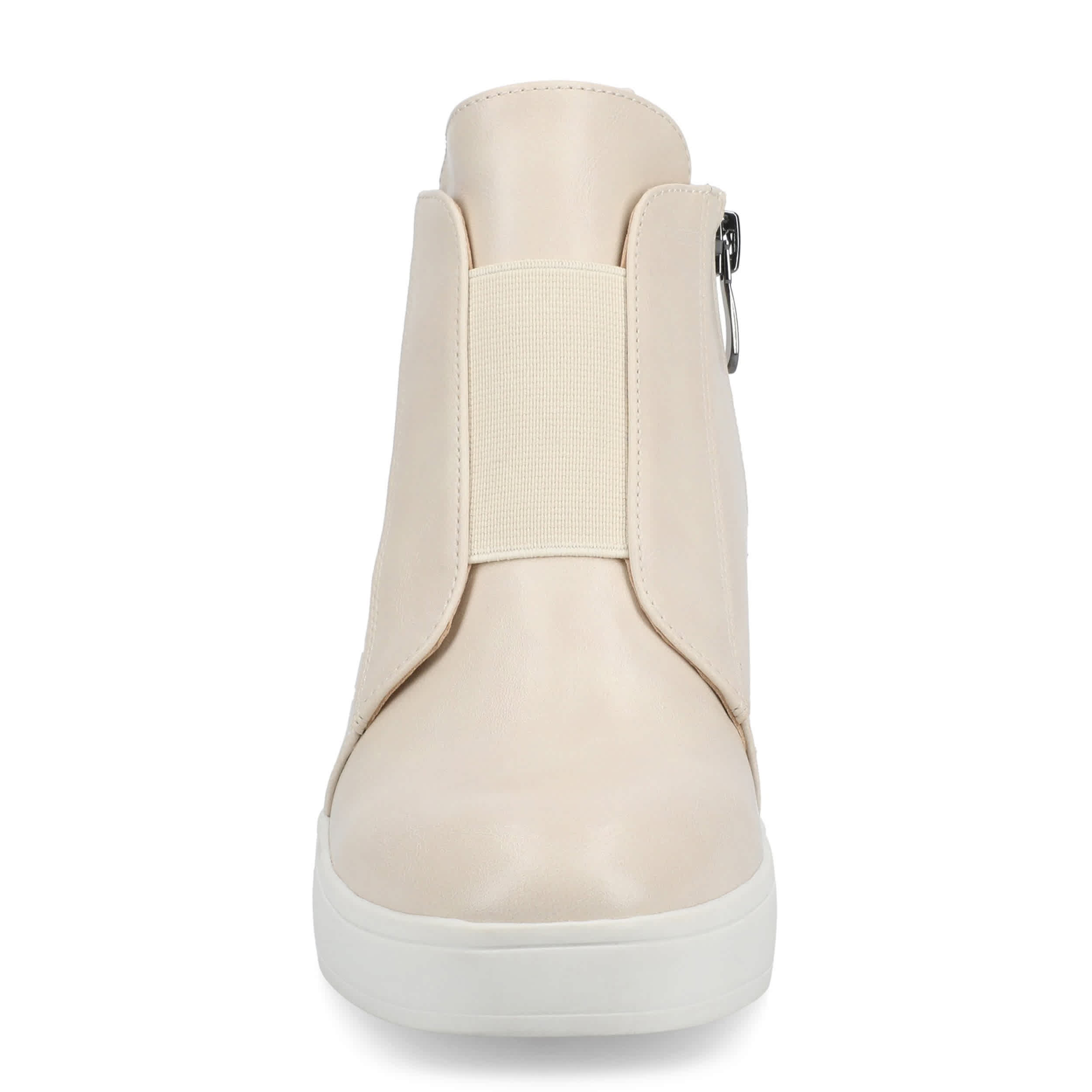 JOURNEE COLLECTION-WOMENS CLARA WEDGE SNEAKER-BEIGE & 
