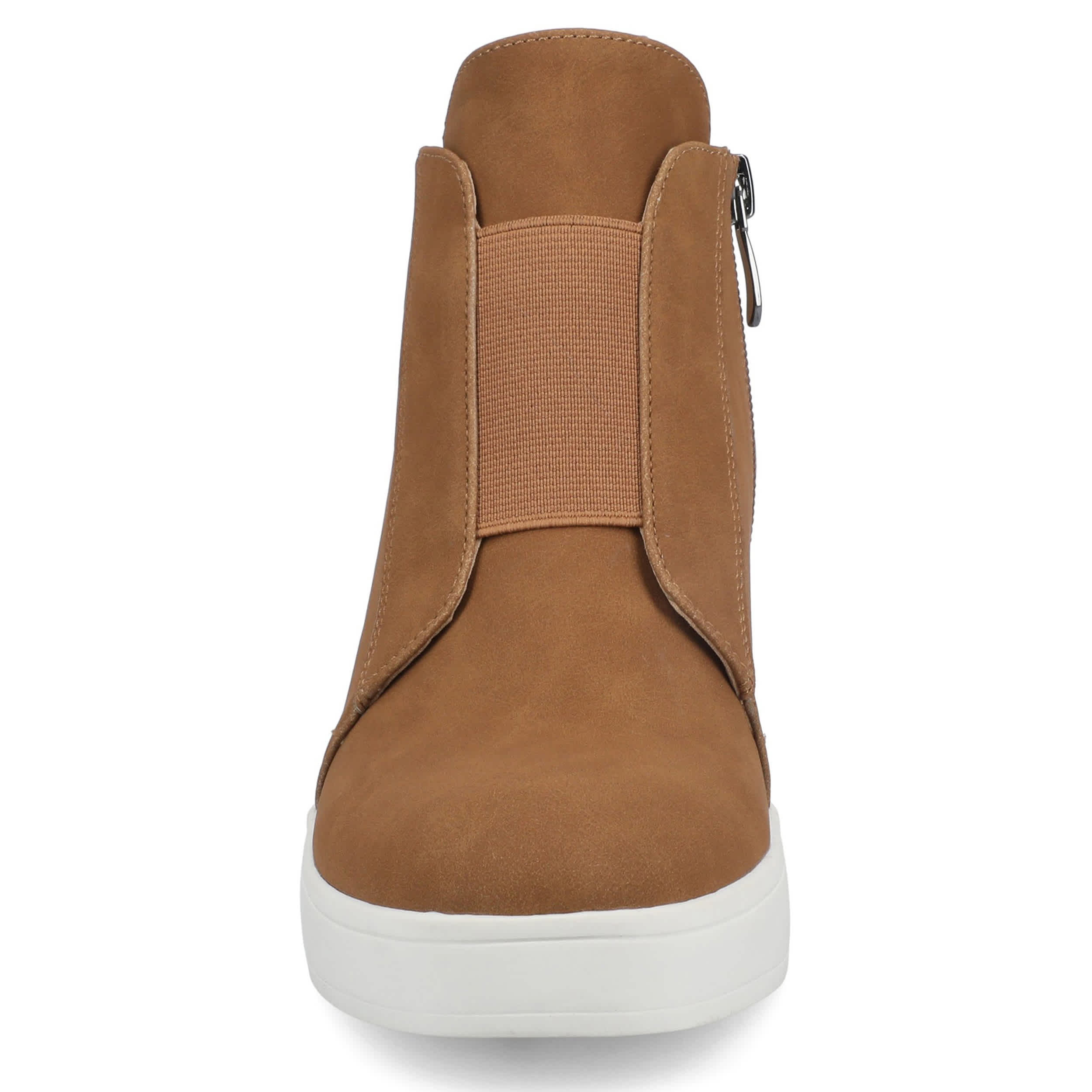 JOURNEE COLLECTION-WOMENS CLARA WEDGE SNEAKER-TAN & 