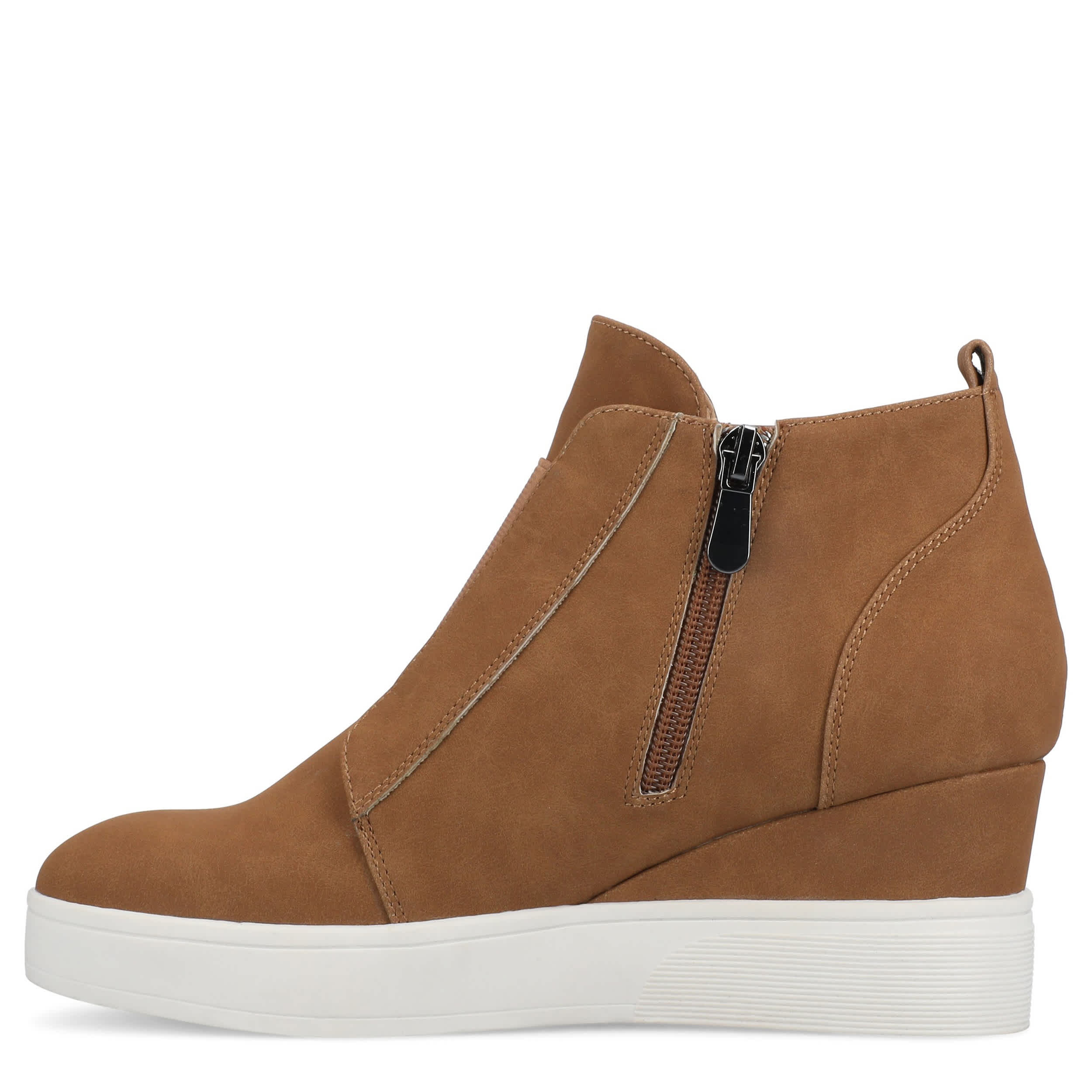 JOURNEE COLLECTION-WOMENS CLARA WEDGE SNEAKER-TAN & 