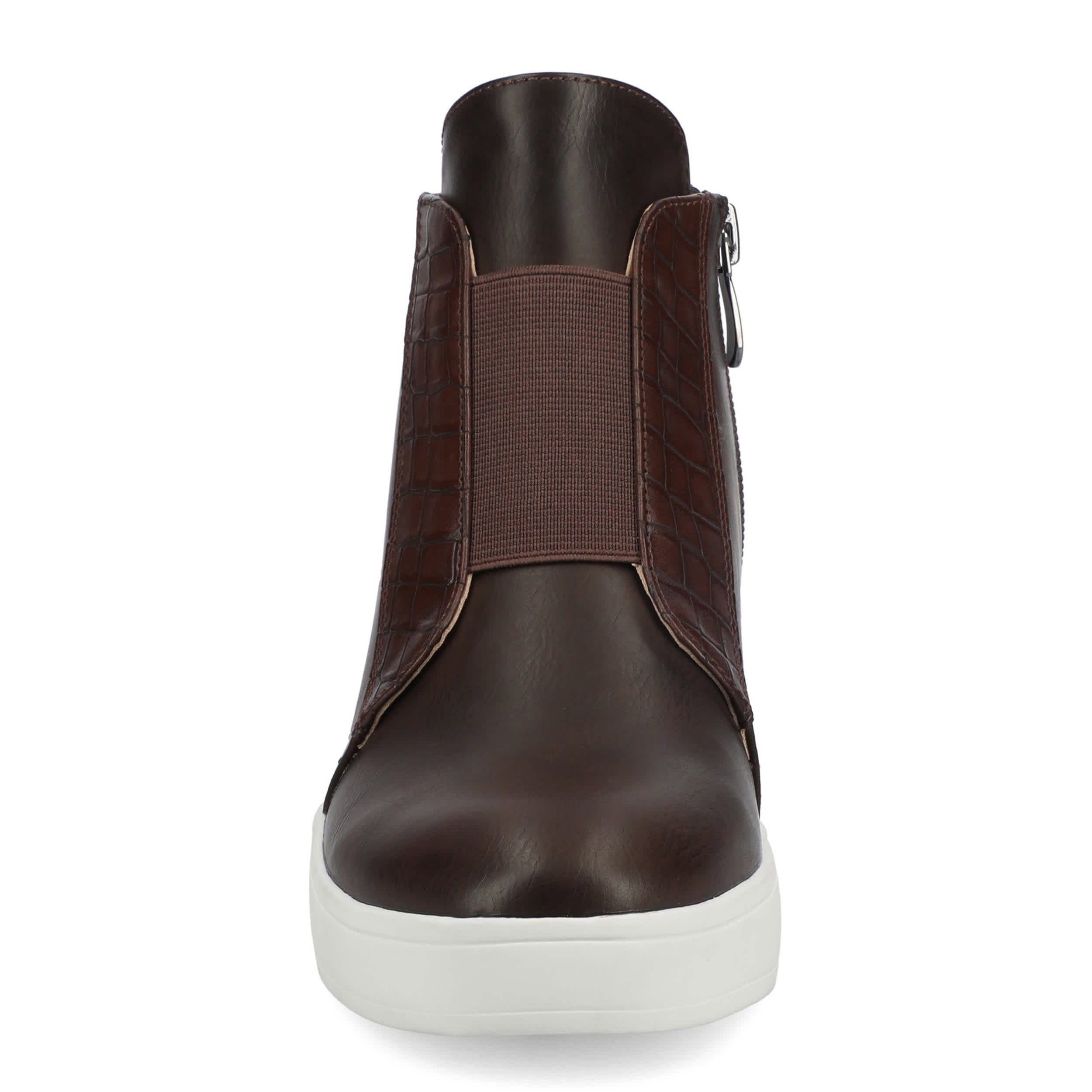JOURNEE COLLECTION-WOMENS CLARA WEDGE SNEAKER-CHOCOLATE & 