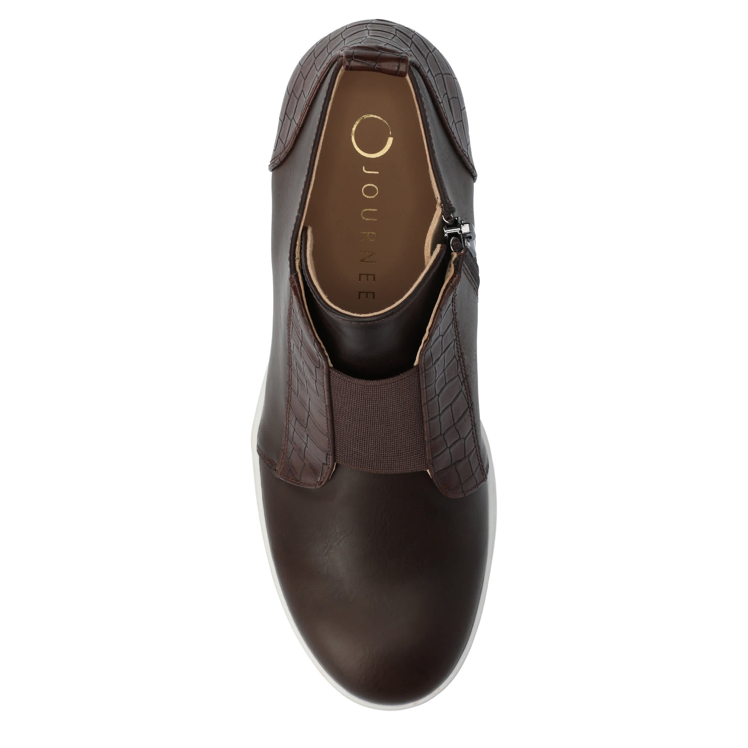 JOURNEE COLLECTION-WOMENS CLARA WEDGE SNEAKER-CHOCOLATE & 