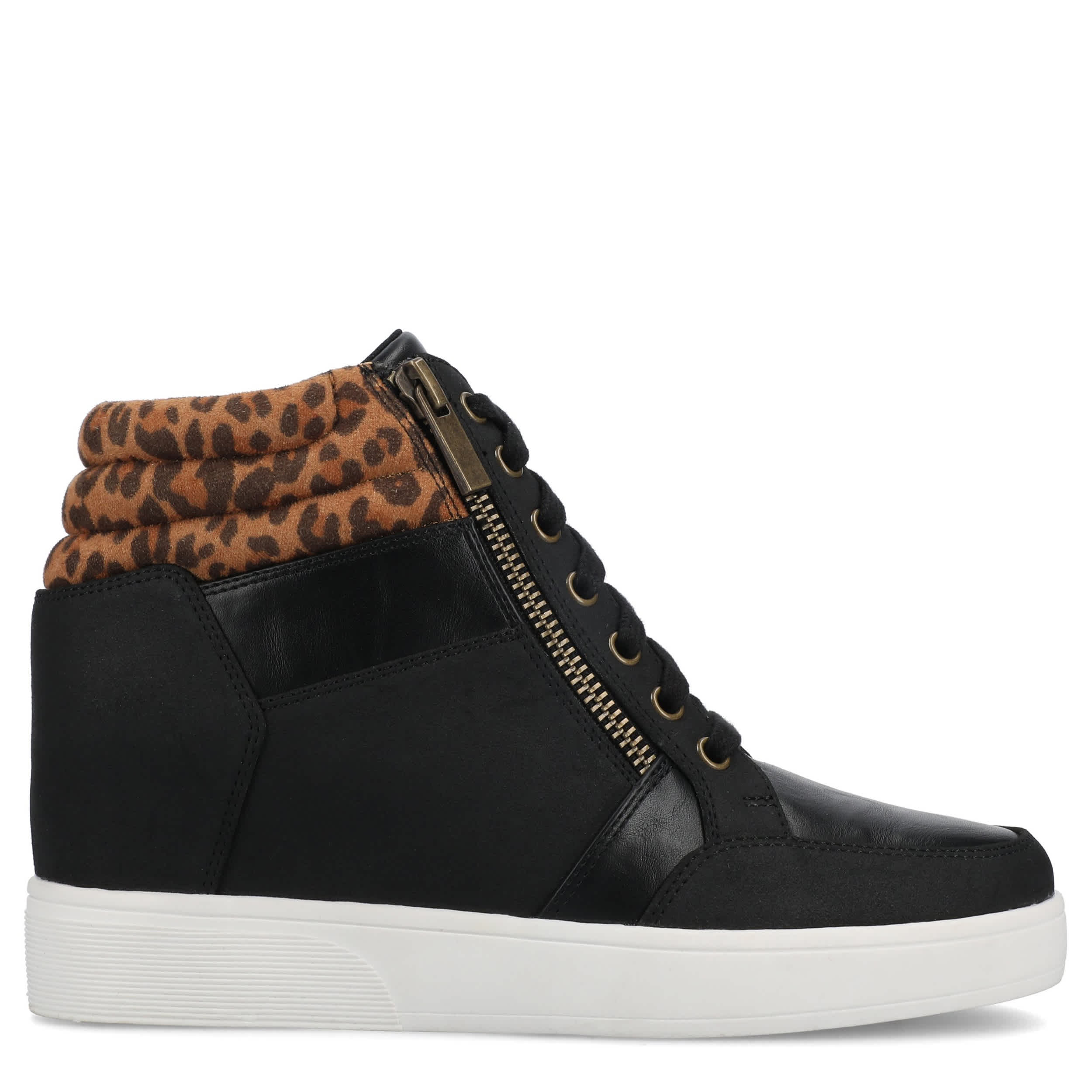 JOURNEE COLLECTION-WOMENS CLARITY WEDGE SNEAKER-LEOPARD & CAMEL