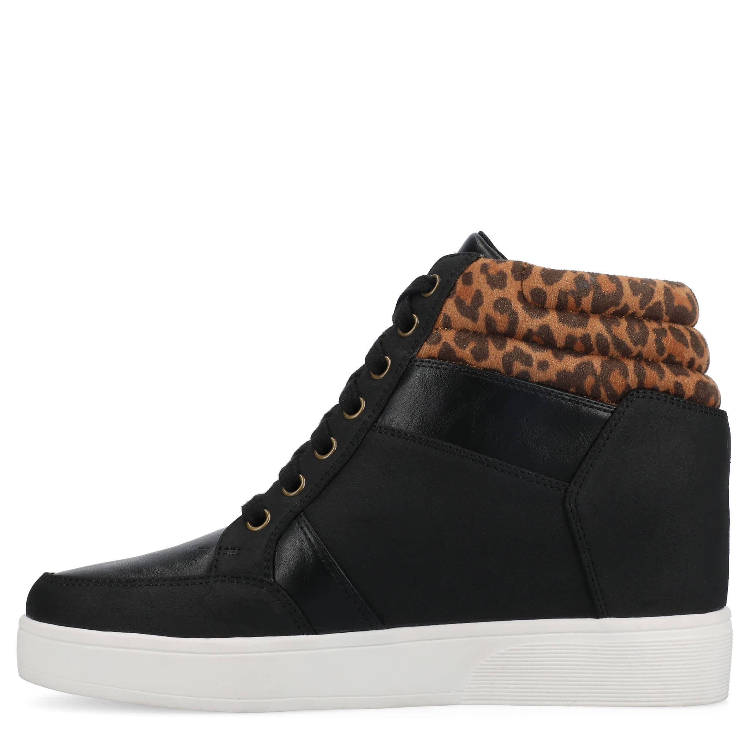 JOURNEE COLLECTION-WOMENS CLARITY WEDGE SNEAKER-LEOPARD & CAMEL
