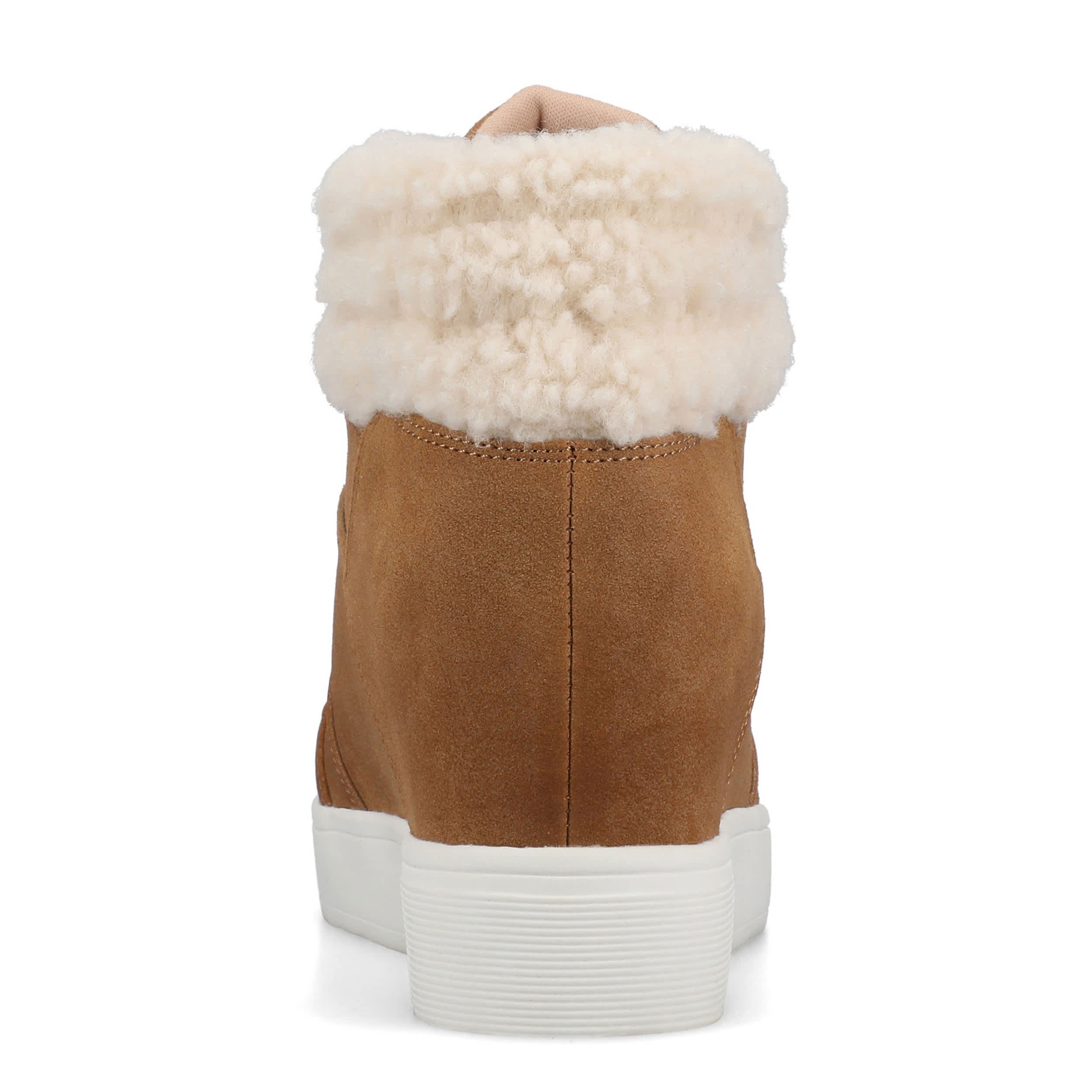 JOURNEE COLLECTION-WOMENS CLARITY WEDGE SNEAKER-COGNAC & 