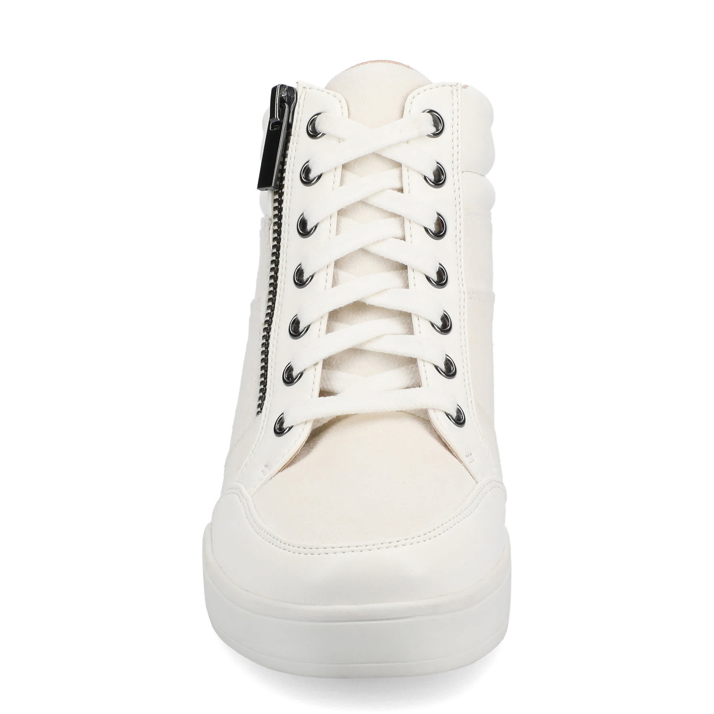 JOURNEE COLLECTION-WOMENS CLARITY WEDGE SNEAKER-WHITE & 