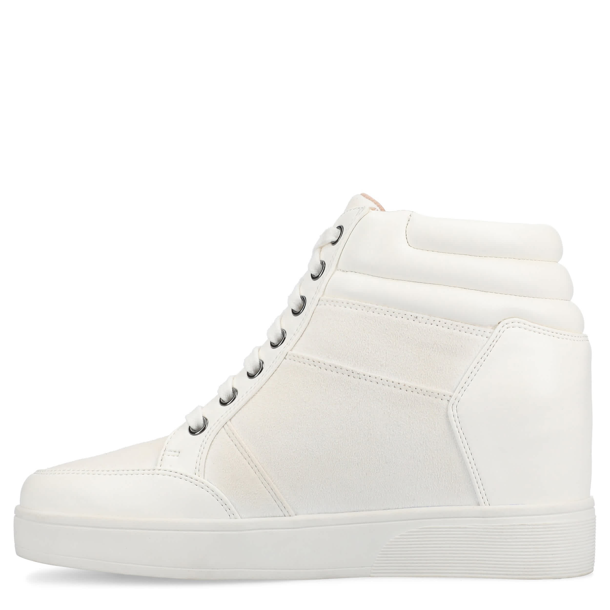 JOURNEE COLLECTION-WOMENS CLARITY WEDGE SNEAKER-WHITE & 