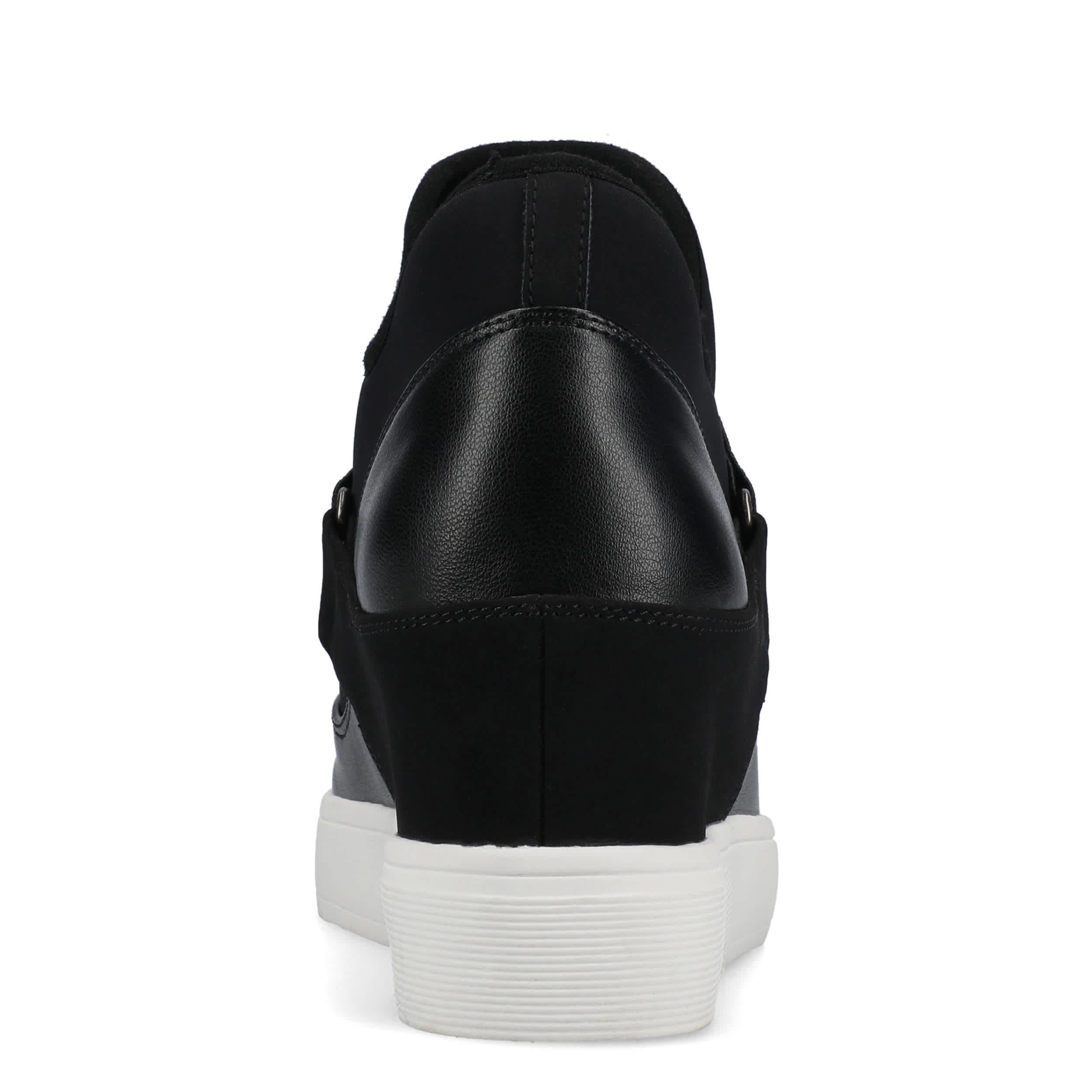 JOURNEE COLLECTION-WOMENS DAMARI WEDGE SNEAKER-BLACK & 