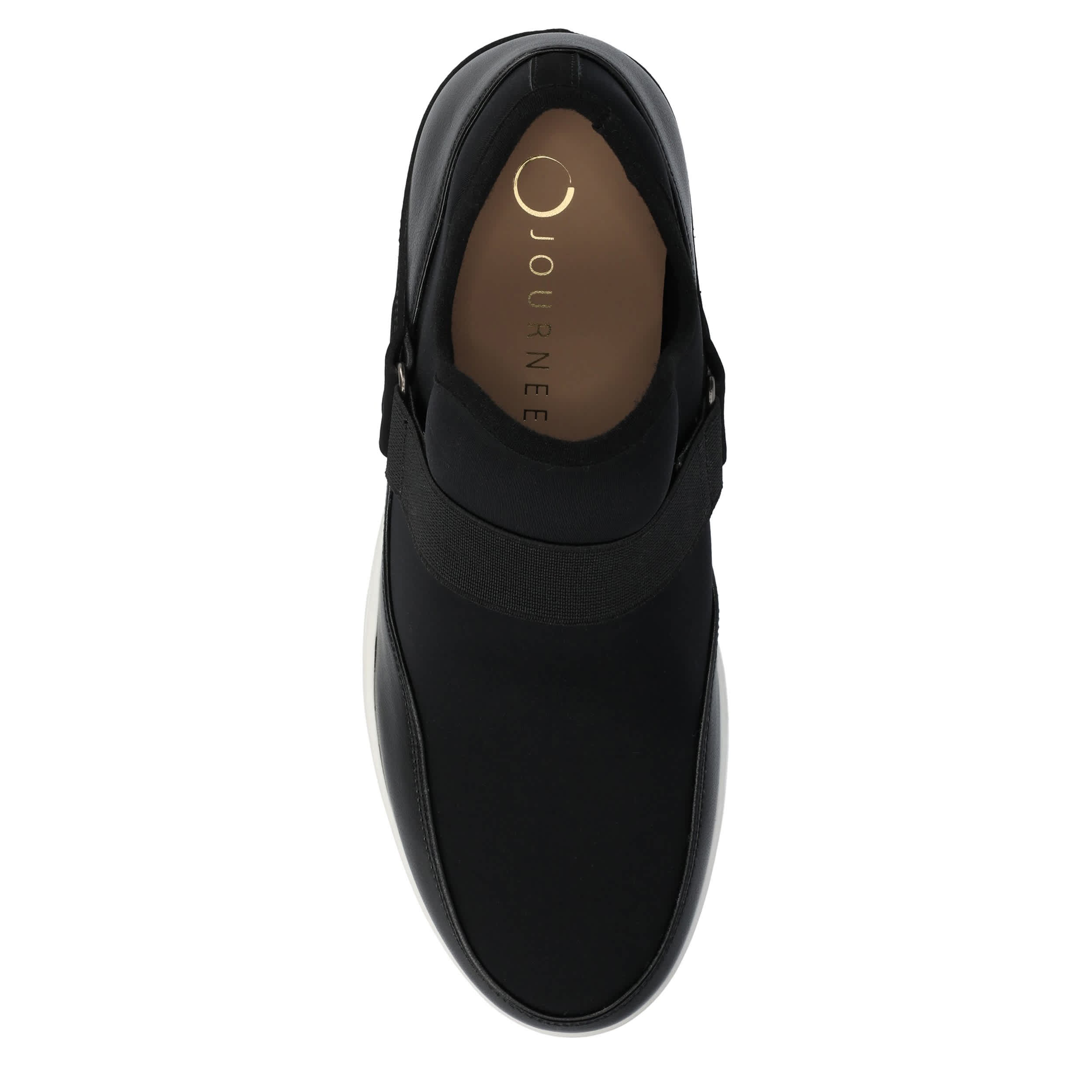 JOURNEE COLLECTION-WOMENS DAMARI WEDGE SNEAKER-BLACK & 