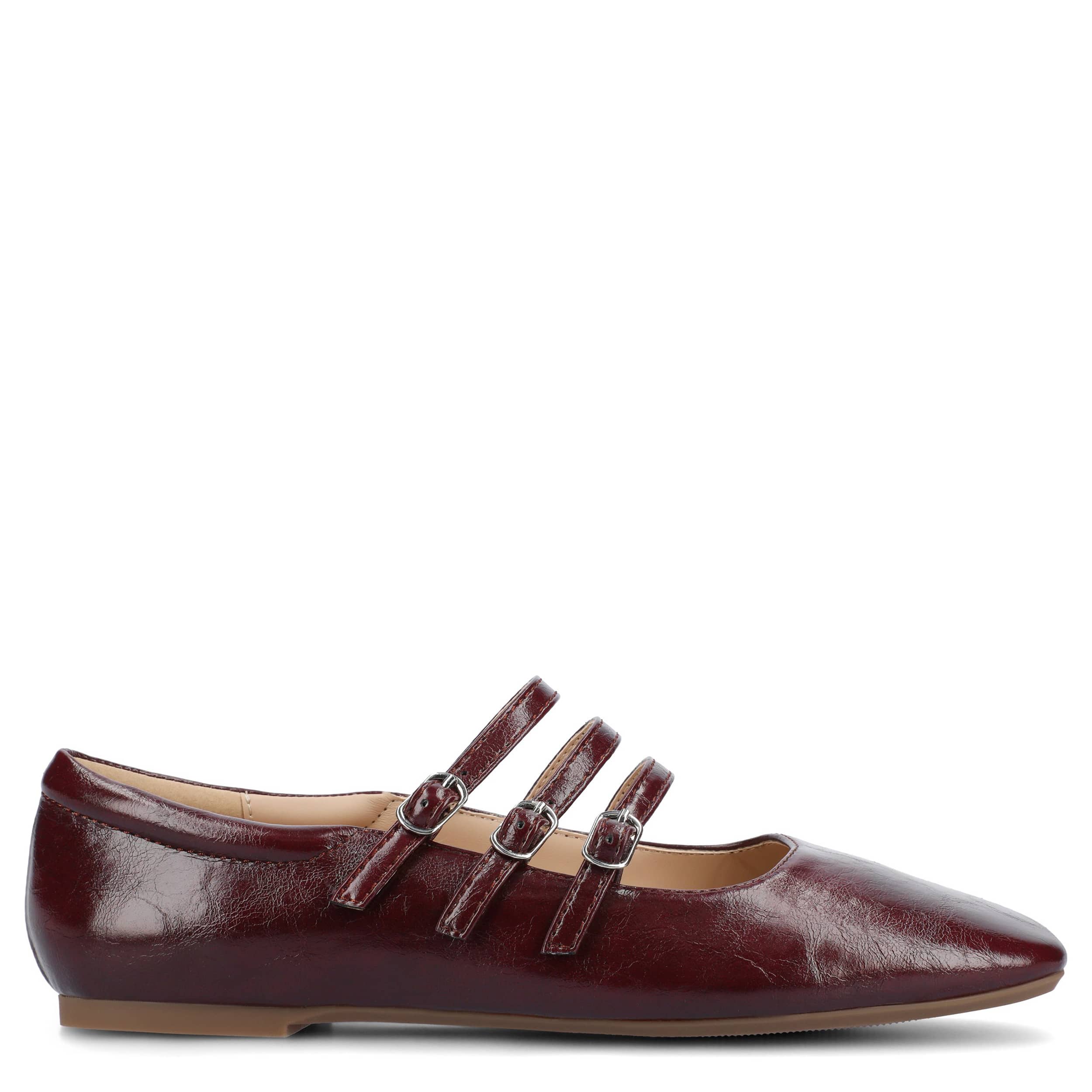 JOURNEE COLLECTION-WOMENS DARLIN FLAT-BURGUNDY & 