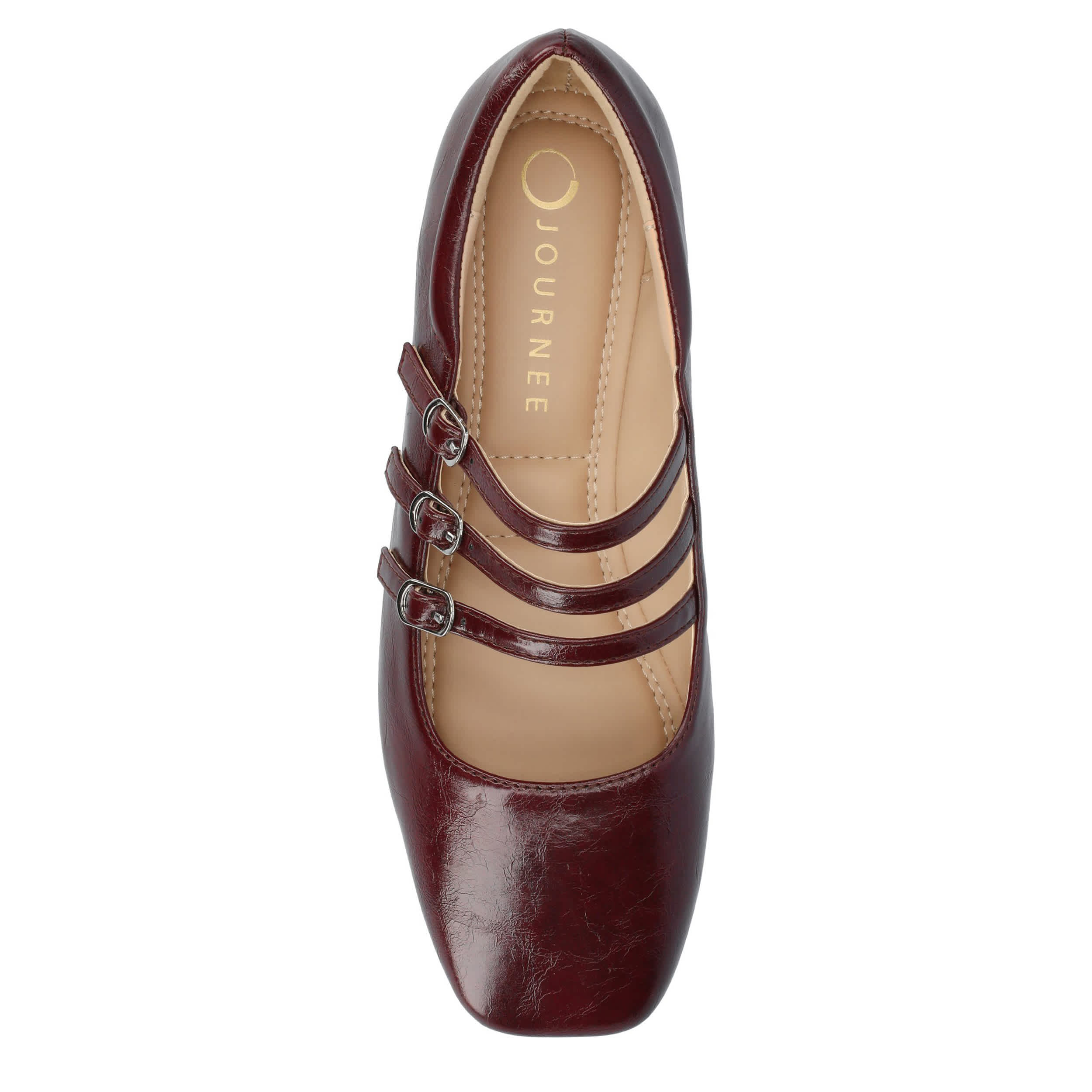 JOURNEE COLLECTION-WOMENS DARLIN FLAT-BURGUNDY & 
