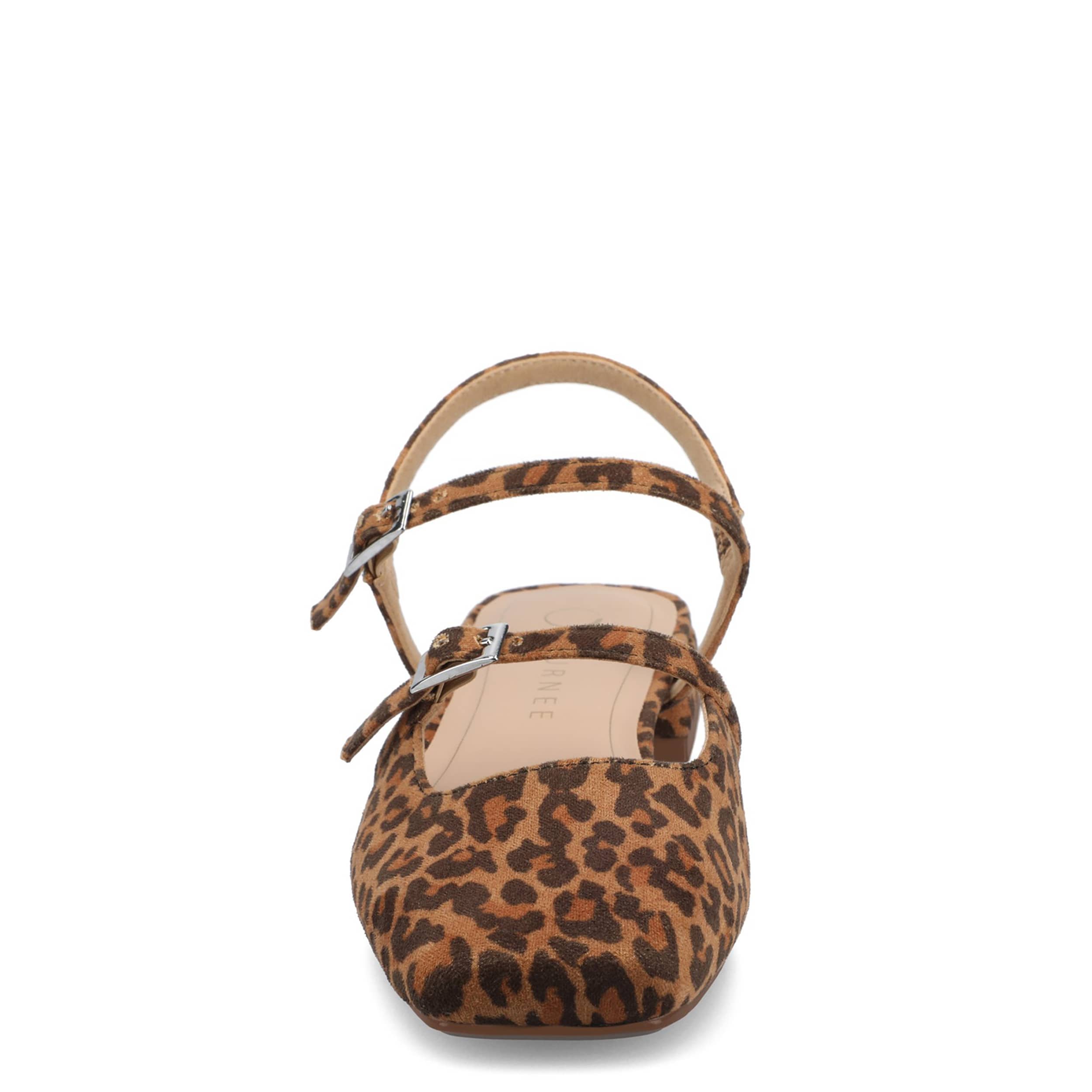 JOURNEE COLLECTION-WOMENS GRETCHENN FLAT-LEOPARD & CAMEL