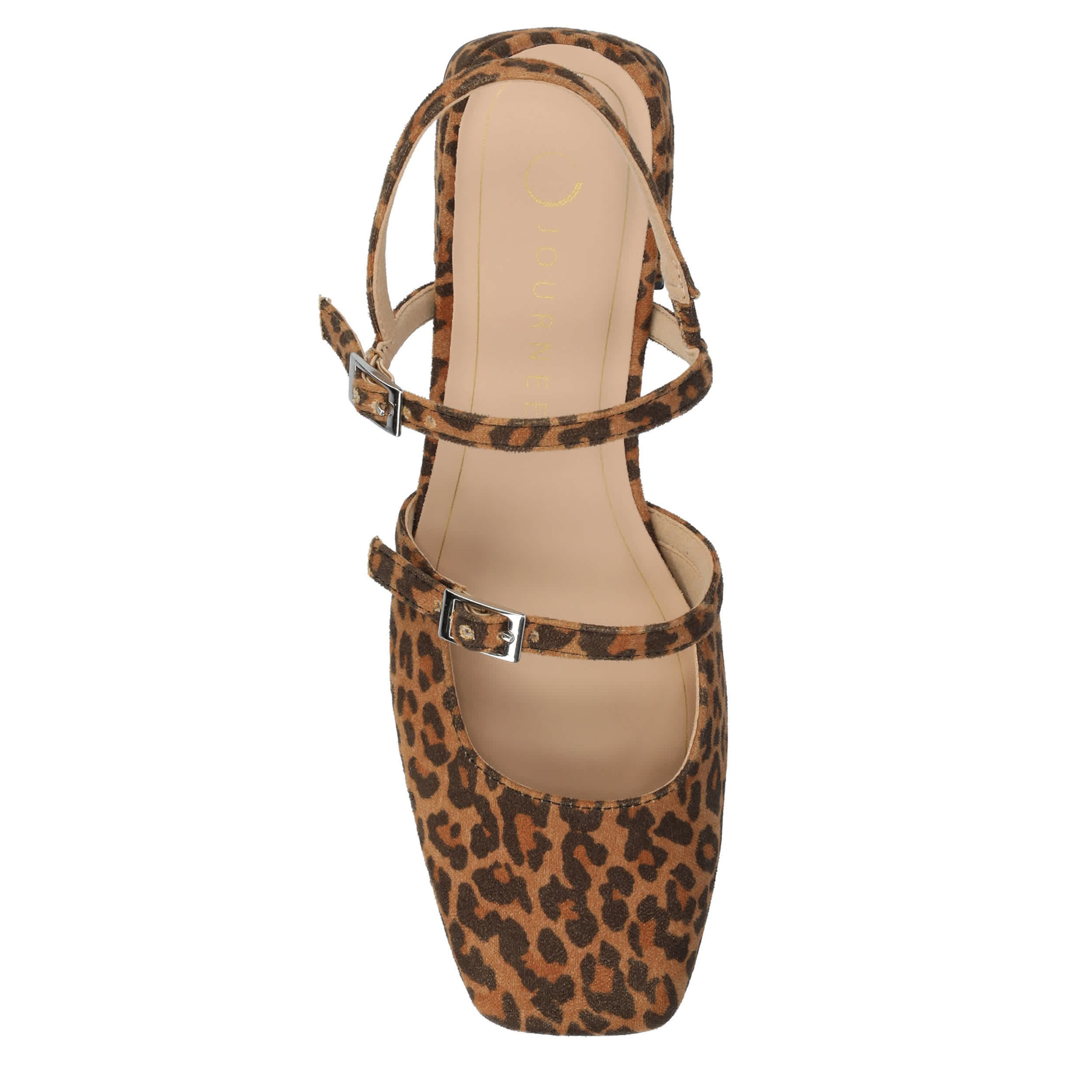 JOURNEE COLLECTION-WOMENS GRETCHENN FLAT-LEOPARD & CAMEL