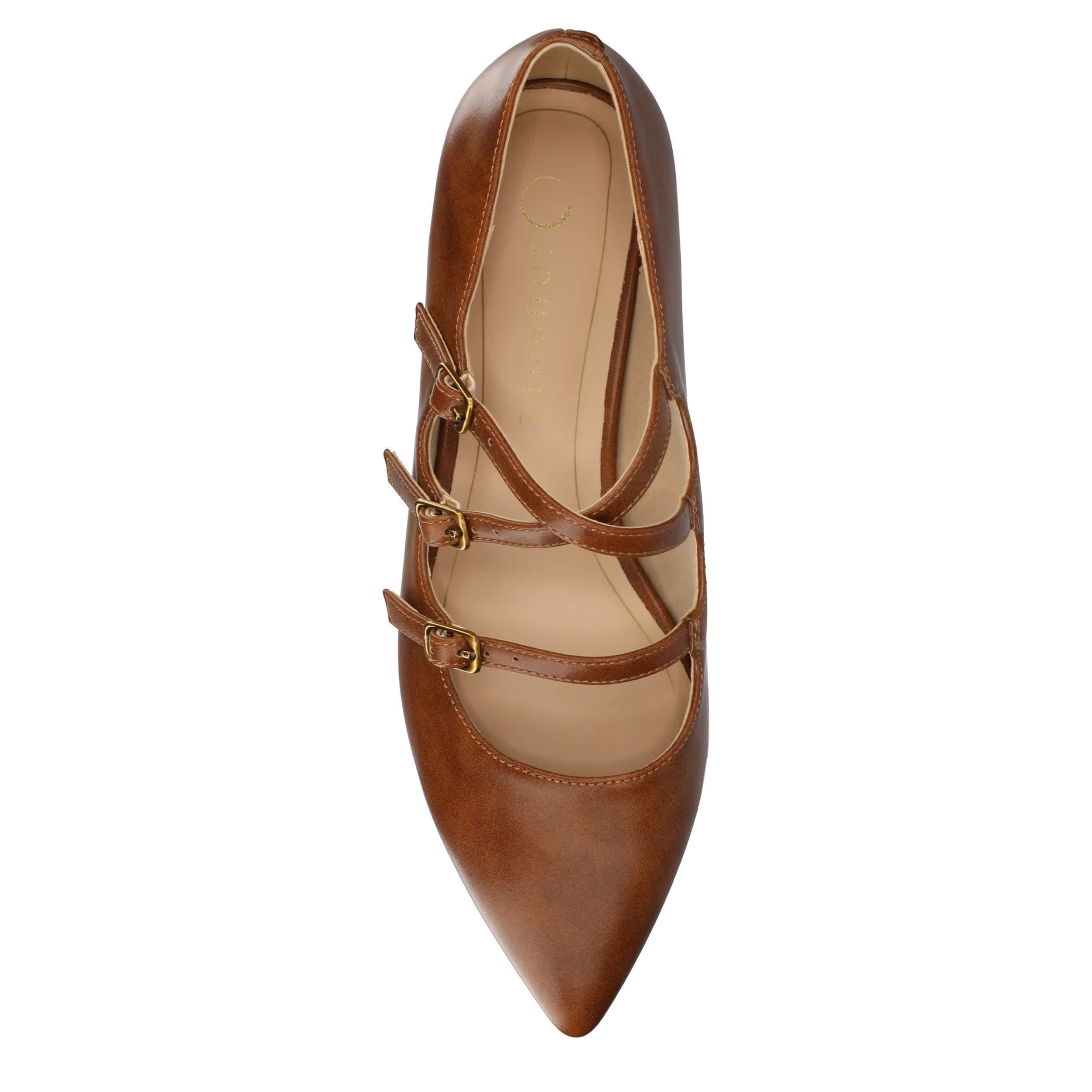 JOURNEE COLLECTION-WOMENS GRETAL FLAT-COGNAC & 