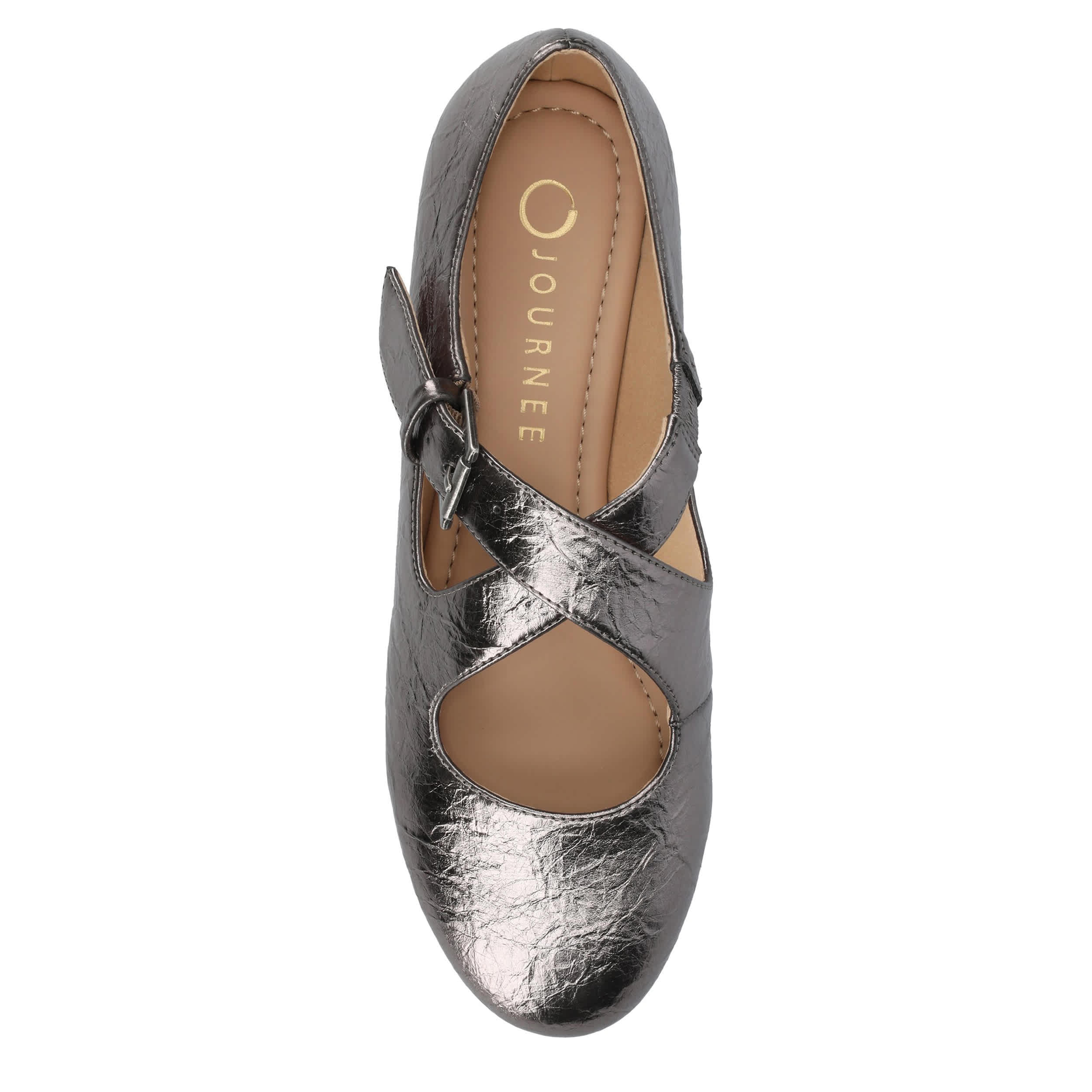 JOURNEE COLLECTION-WOMENS IVANNA FLAT-PEWTER & 