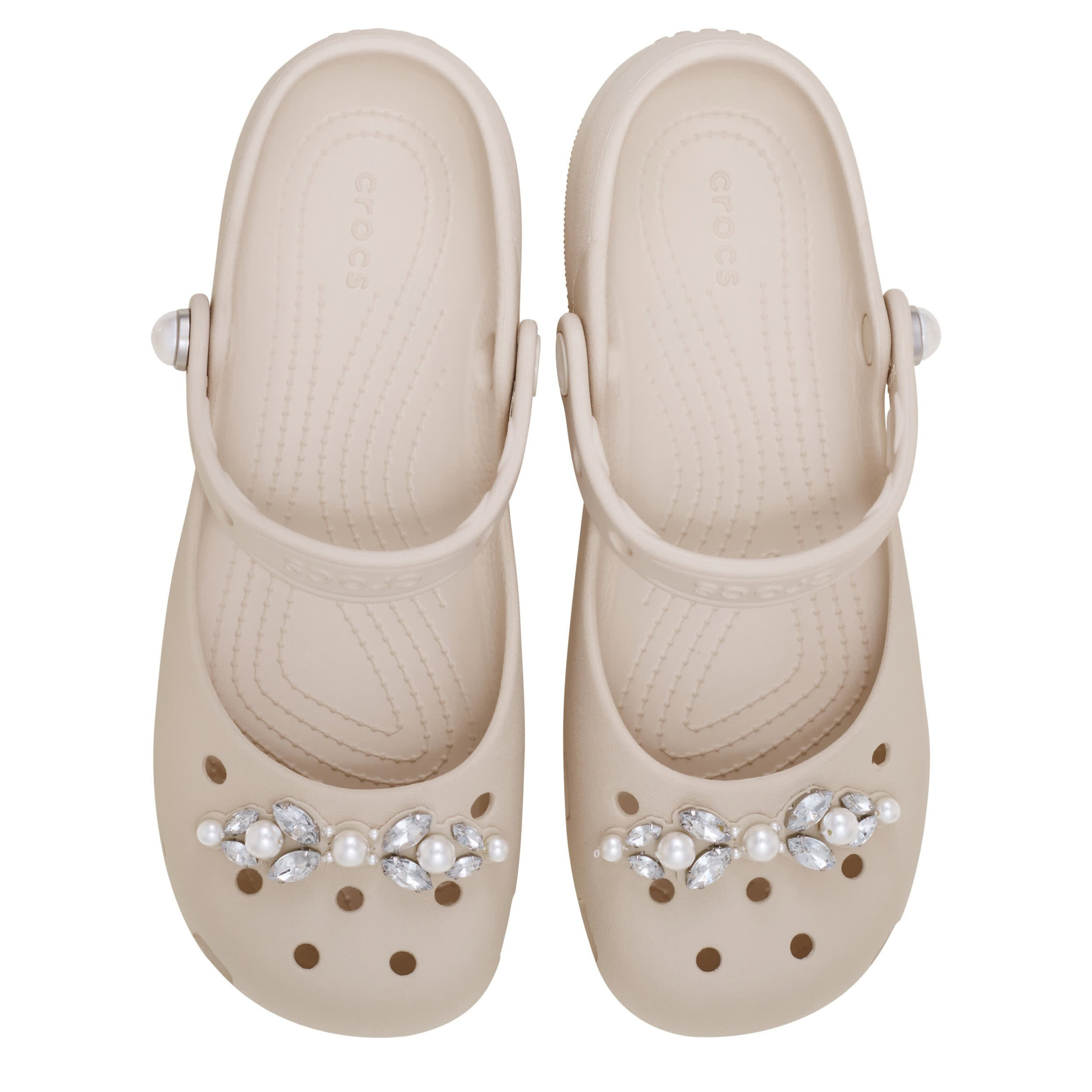 CROCS-WOMENS CLASSIC PEARLS BALLET CLOG-FRAPPE & 