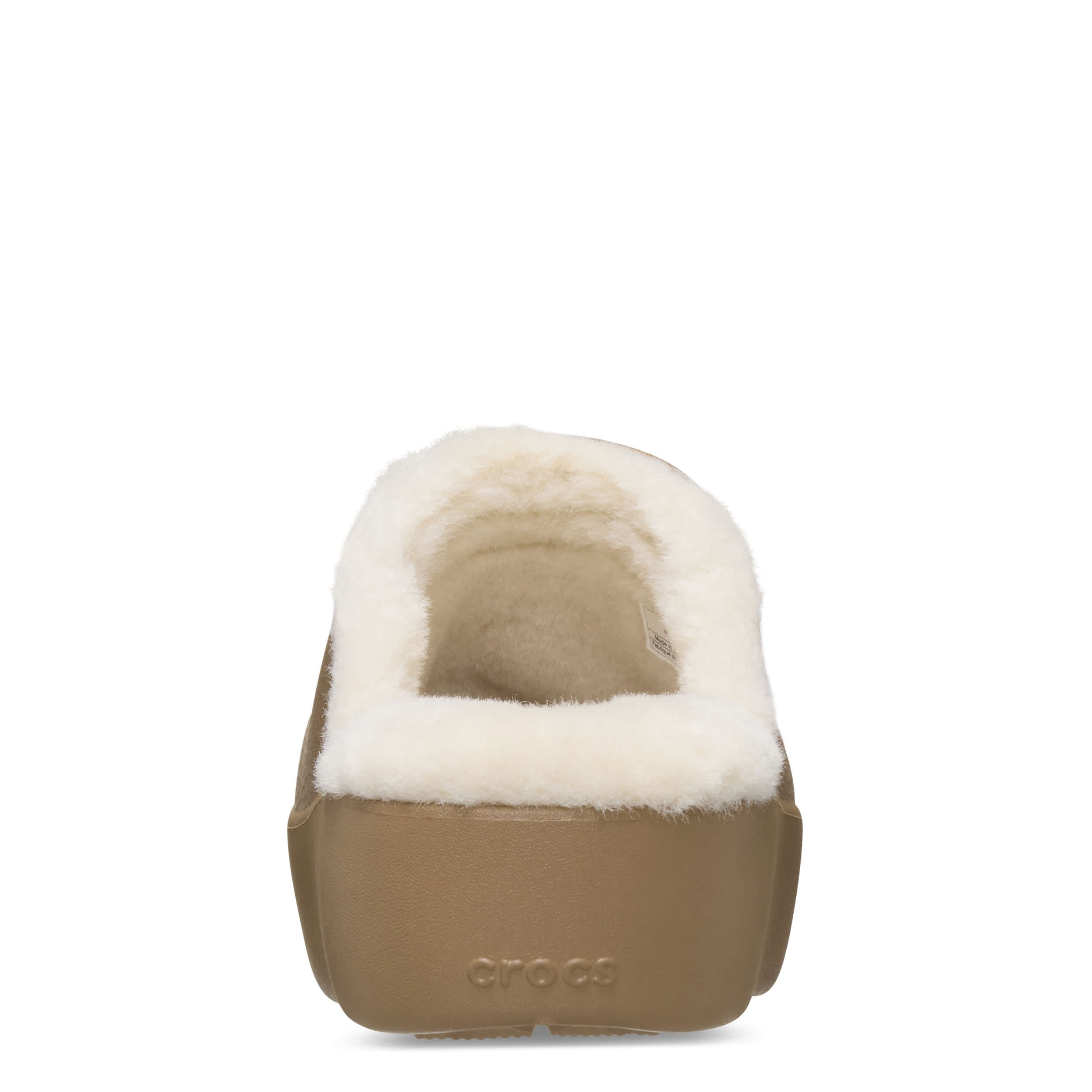 CROCS-WOMENS DYLAN PLATFORM LINED CLOG-TAN & OFF WHITE