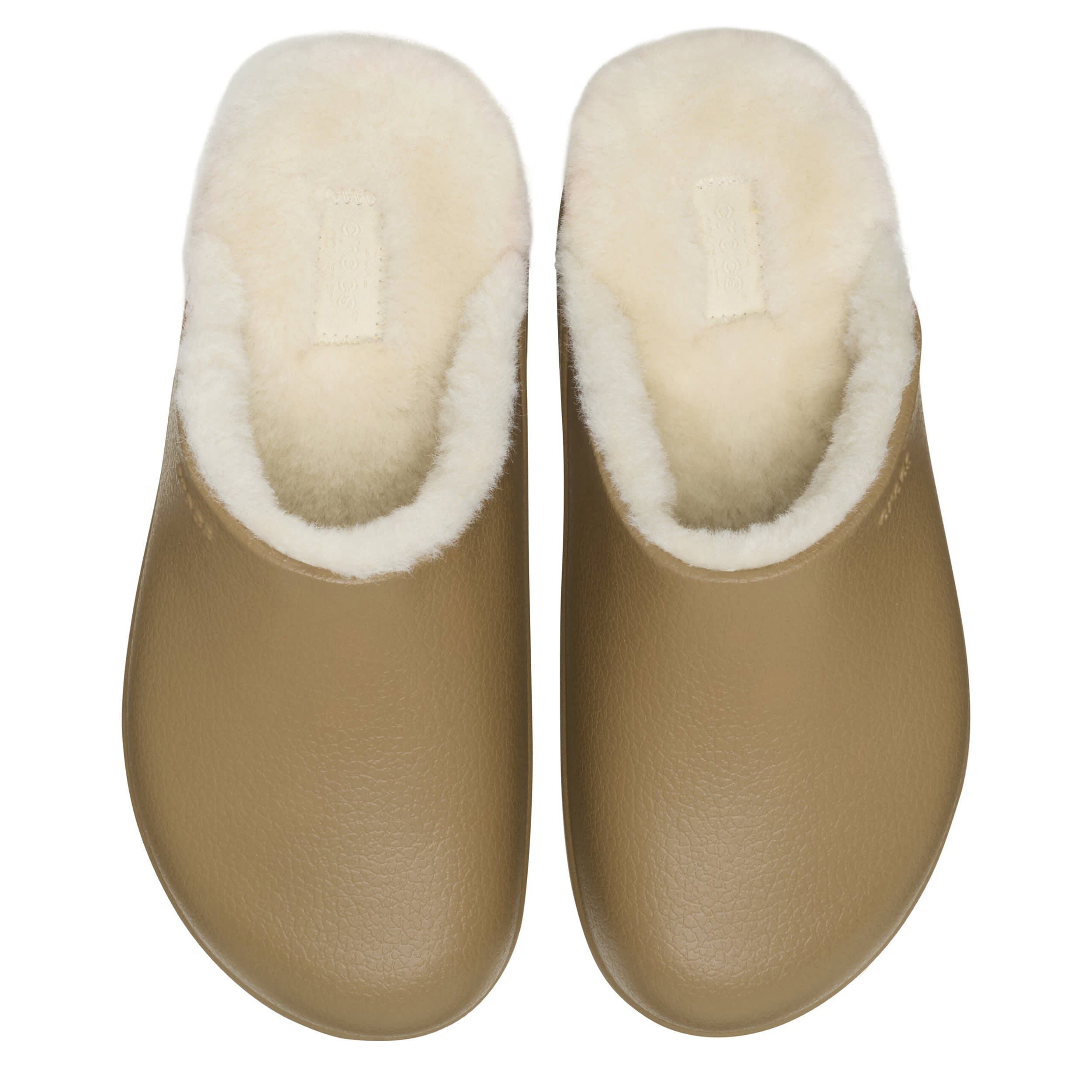 CROCS-WOMENS DYLAN PLATFORM LINED CLOG-TAN & OFF WHITE