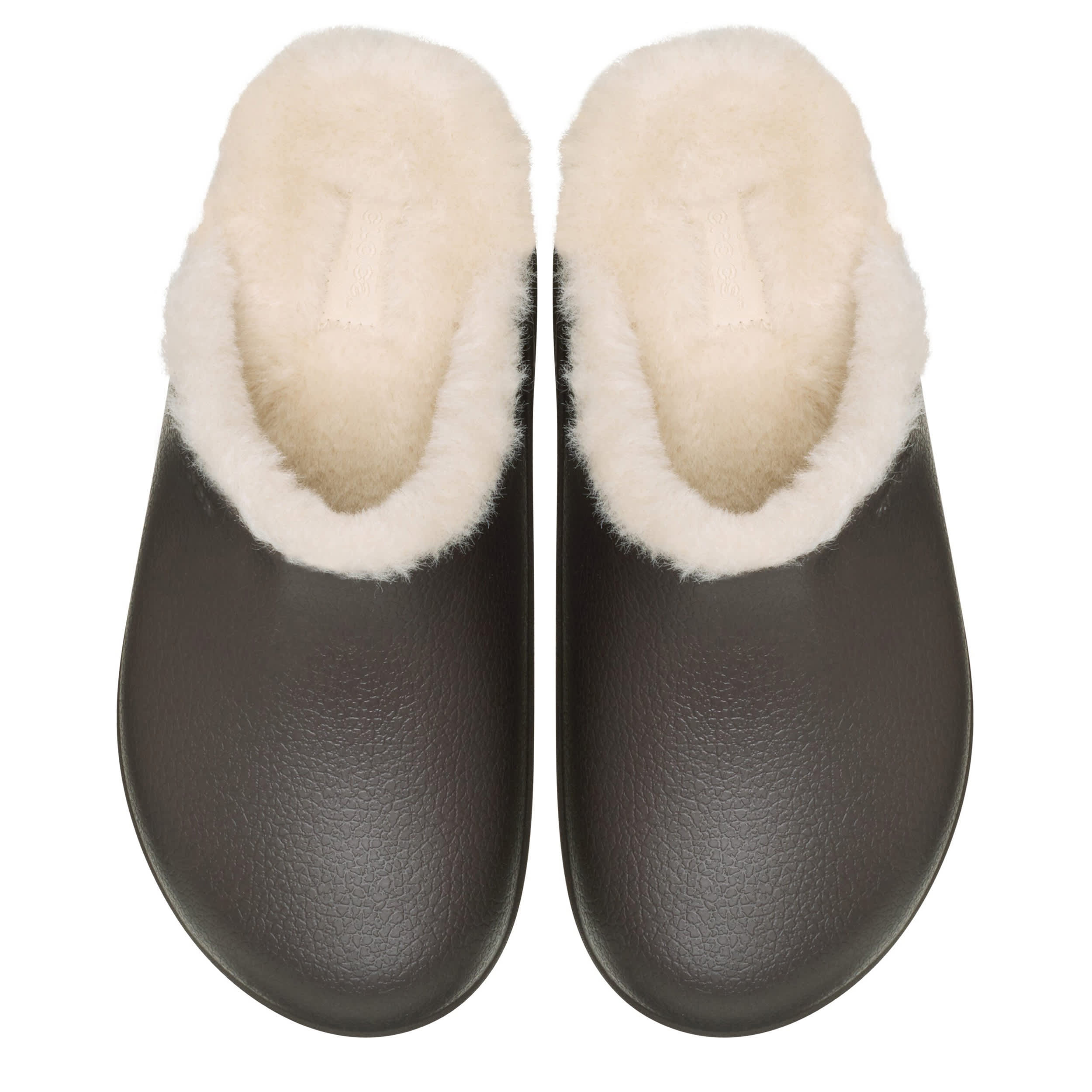 CROCS-WOMENS DYLAN PLATFORM LINED CLOG-ESPRESSO & OFF WHITE